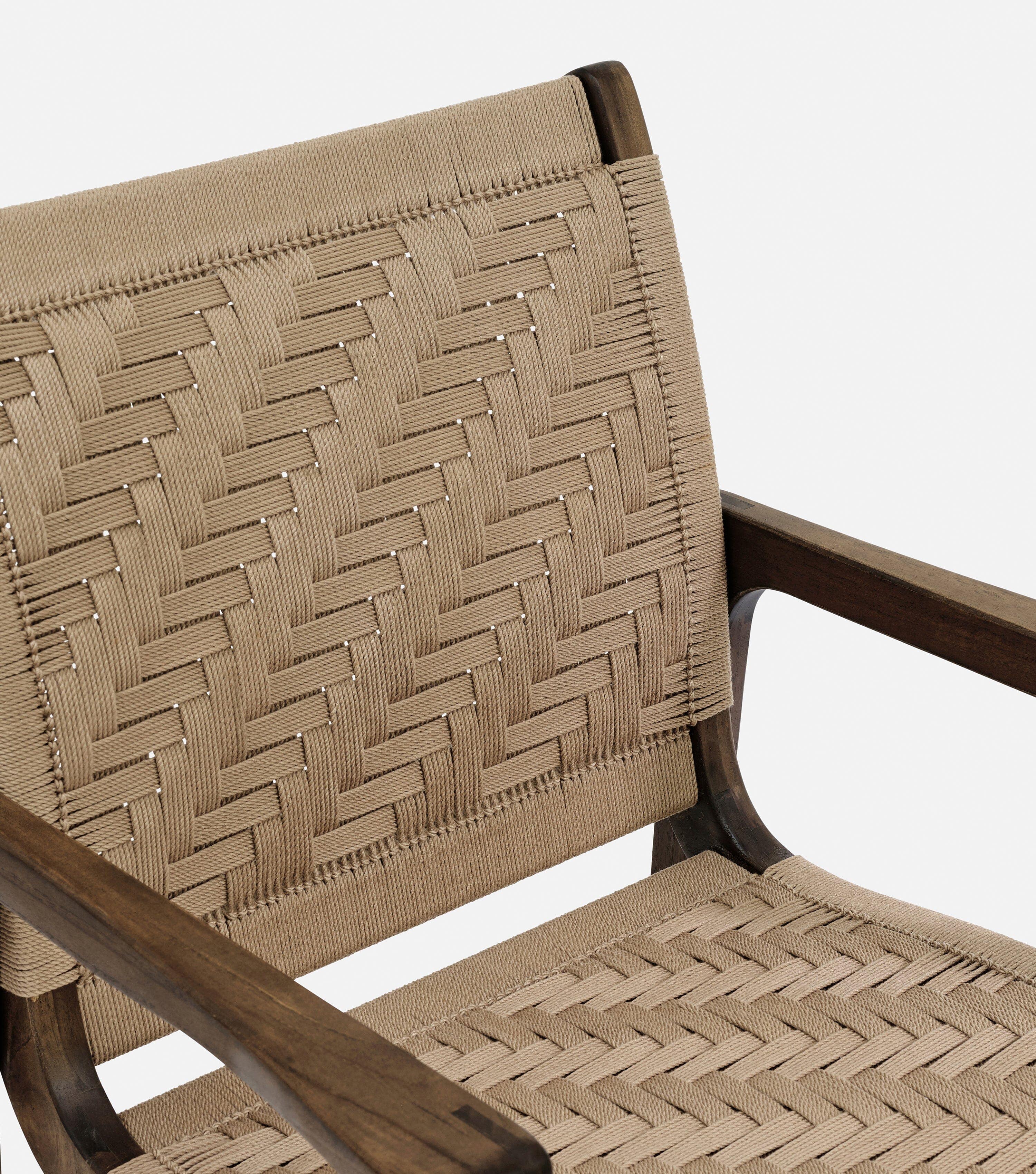 Amador Dining Chair w/ Armrest | Khaki Basket Cord - Image 3