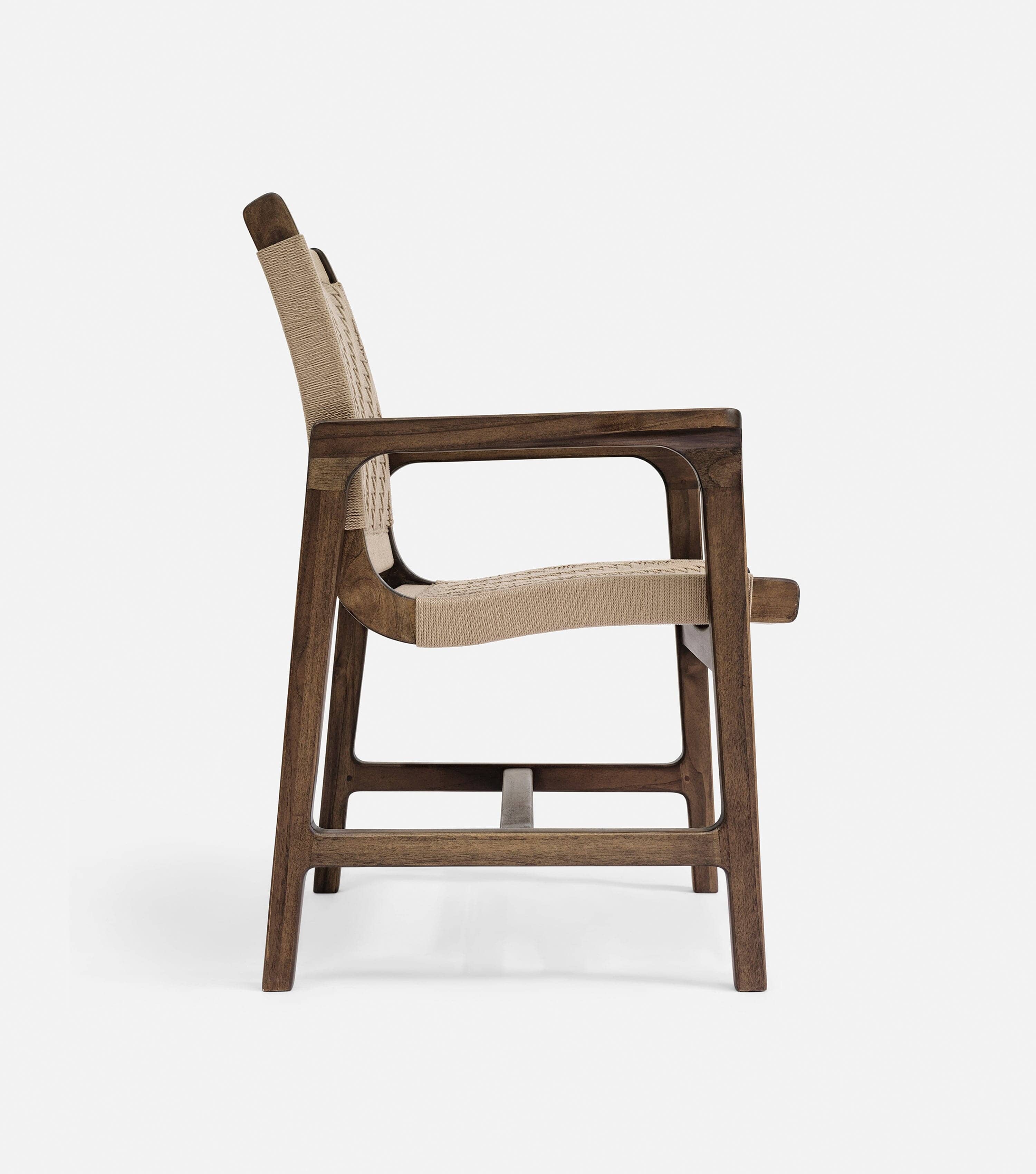 Amador Dining Chair w/ Armrest | Khaki Basket Cord - Image 4