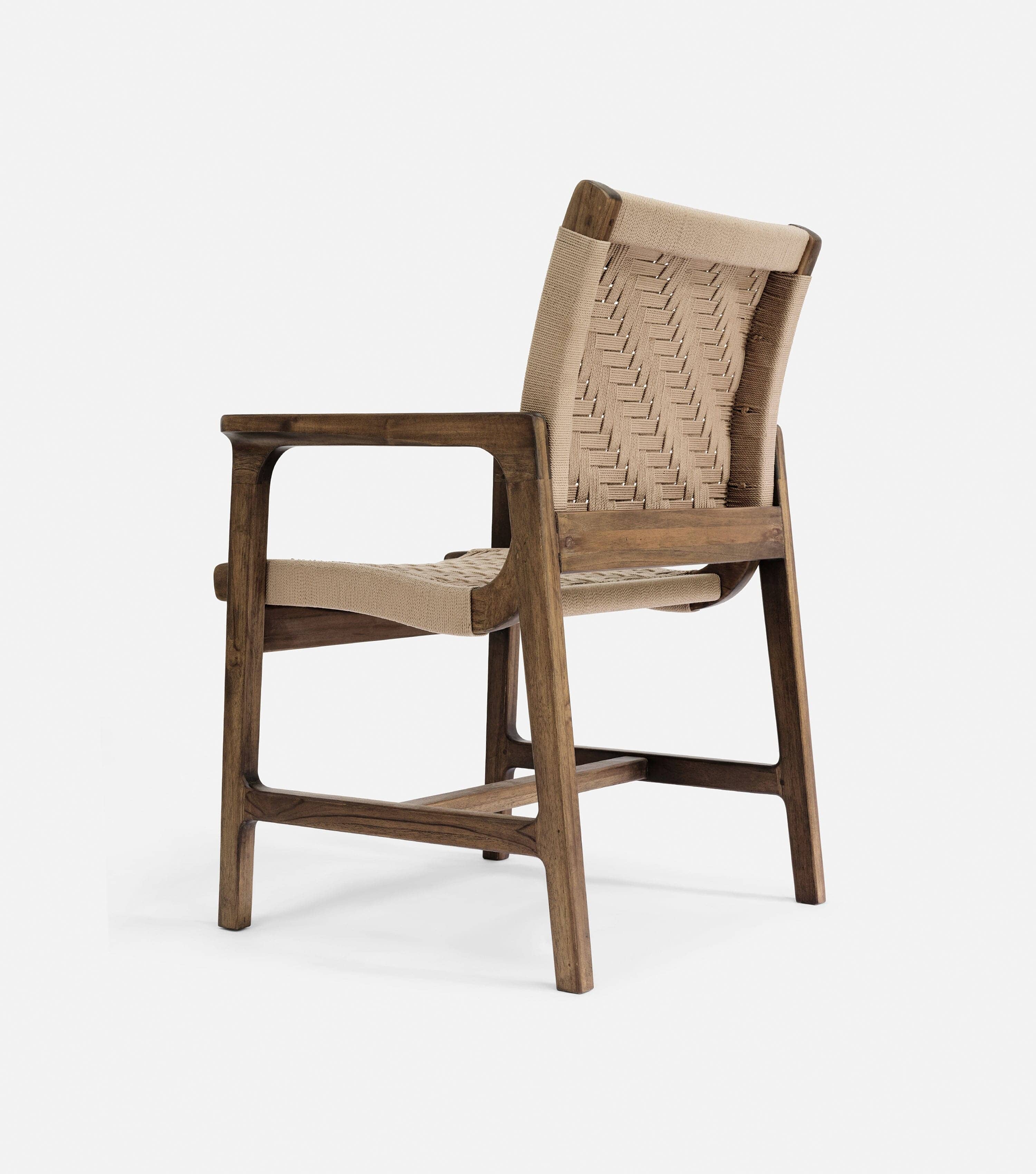 Amador Dining Chair w/ Armrest | Khaki Basket Cord - Image 5