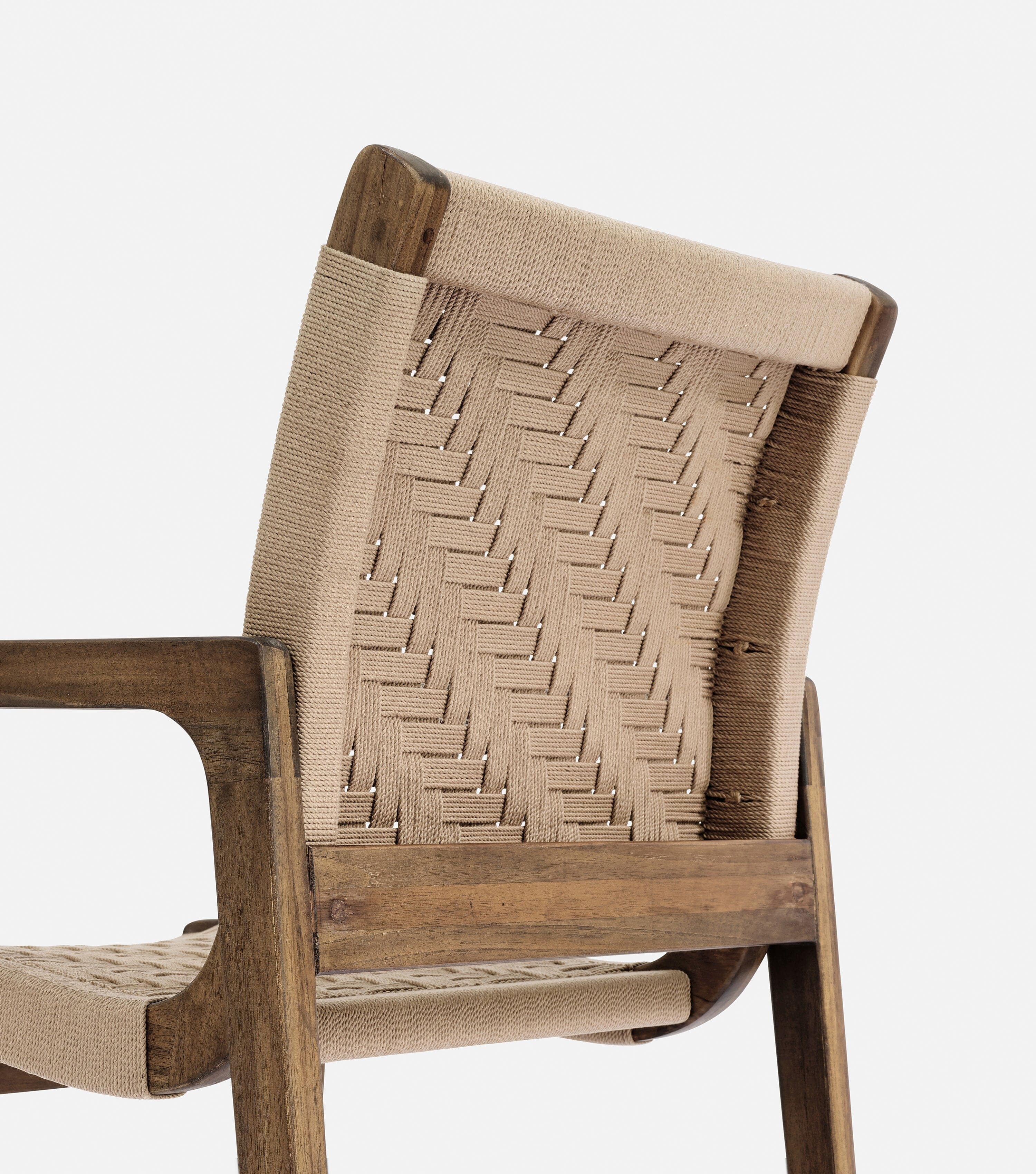 Amador Dining Chair w/ Armrest | Khaki Basket Cord - Image 6
