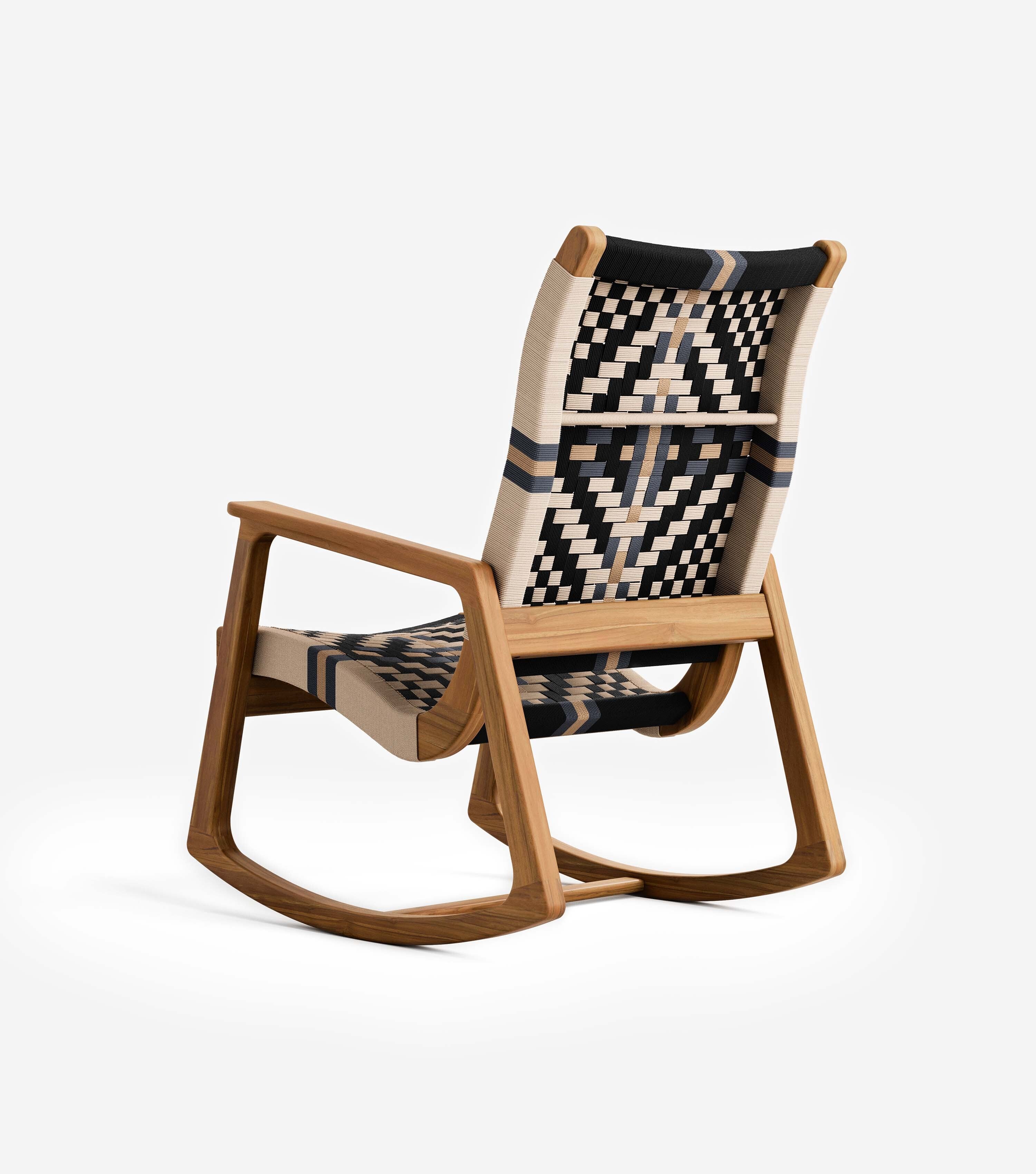 Arenal Outdoor Rocking Chair | Colonial Pattern - Image 4