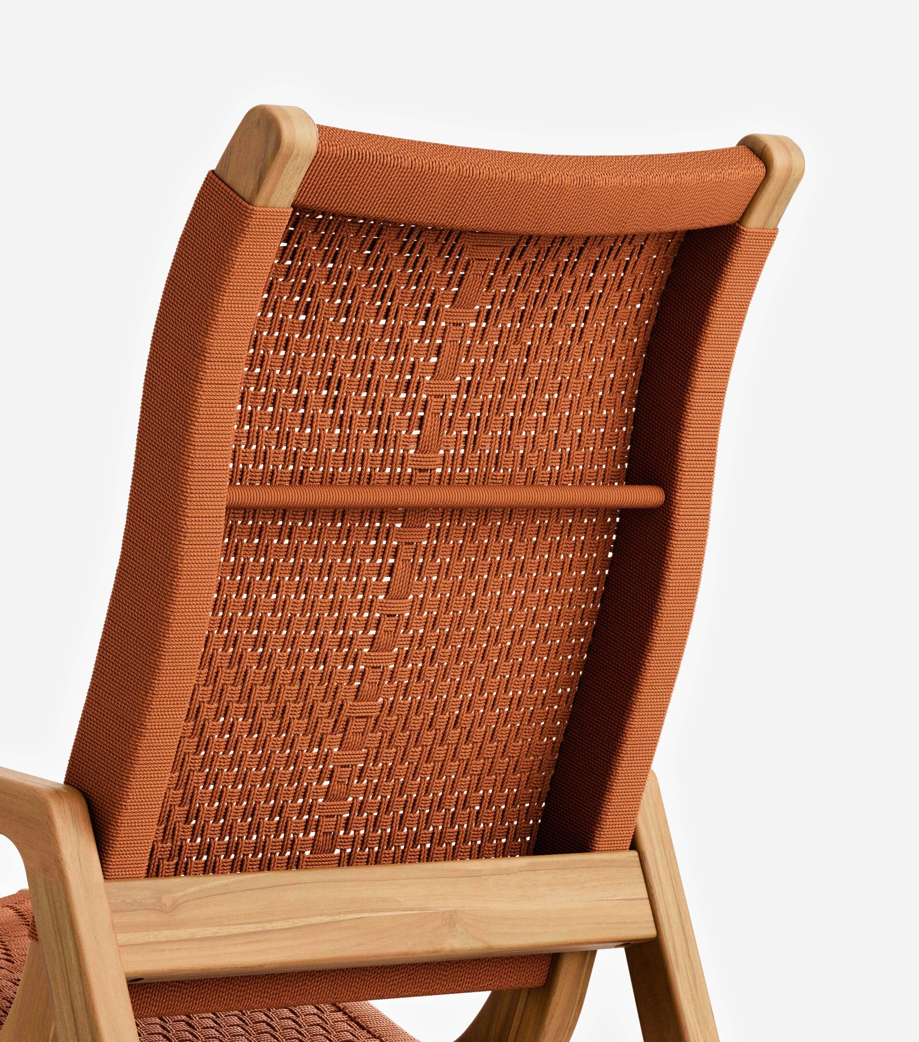 Arenal Outdoor Rocking Chair | Rust V Braided Cord - Image 10