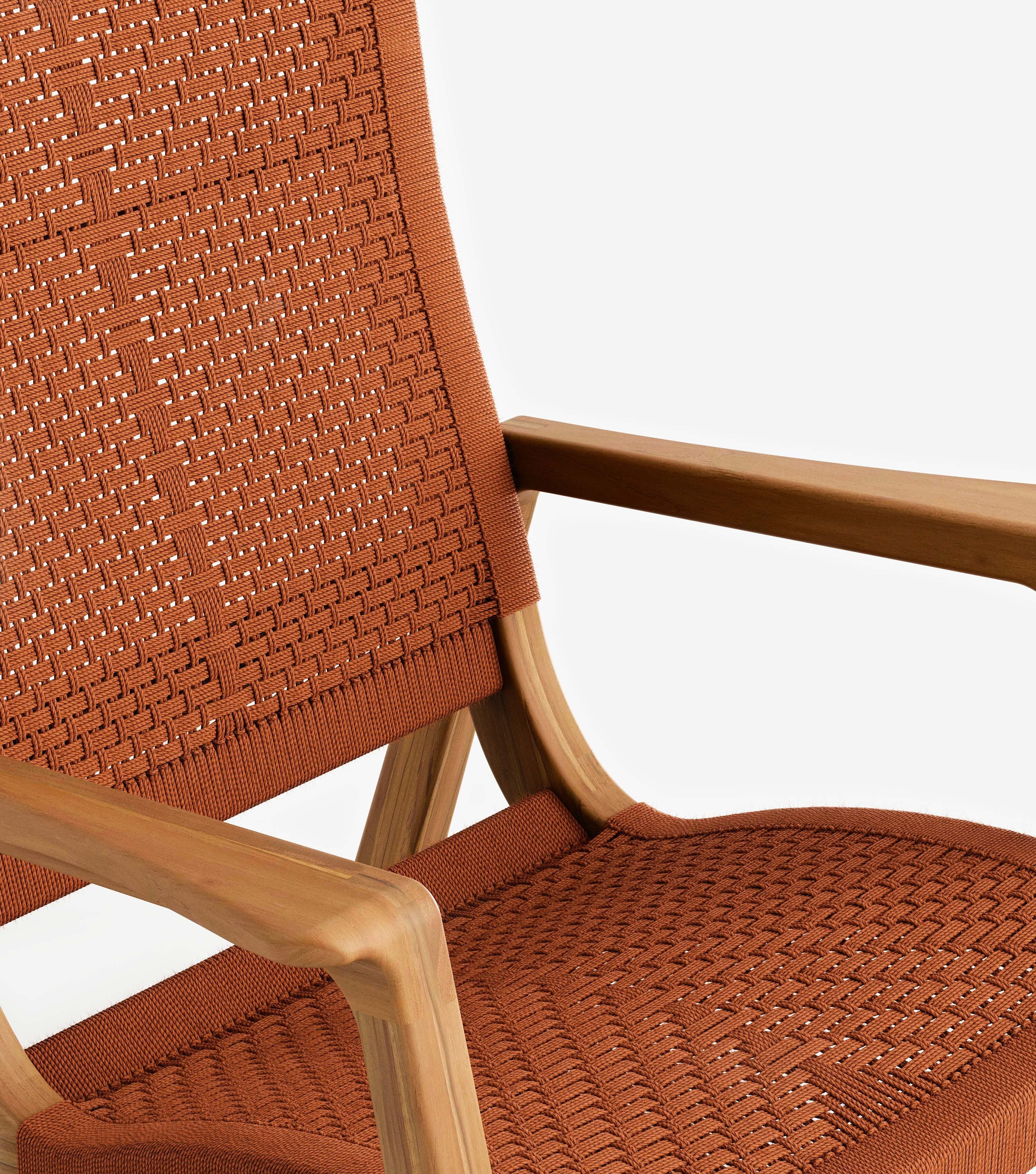 Arenal Outdoor Rocking Chair | Rust V Braided Cord - Image 7