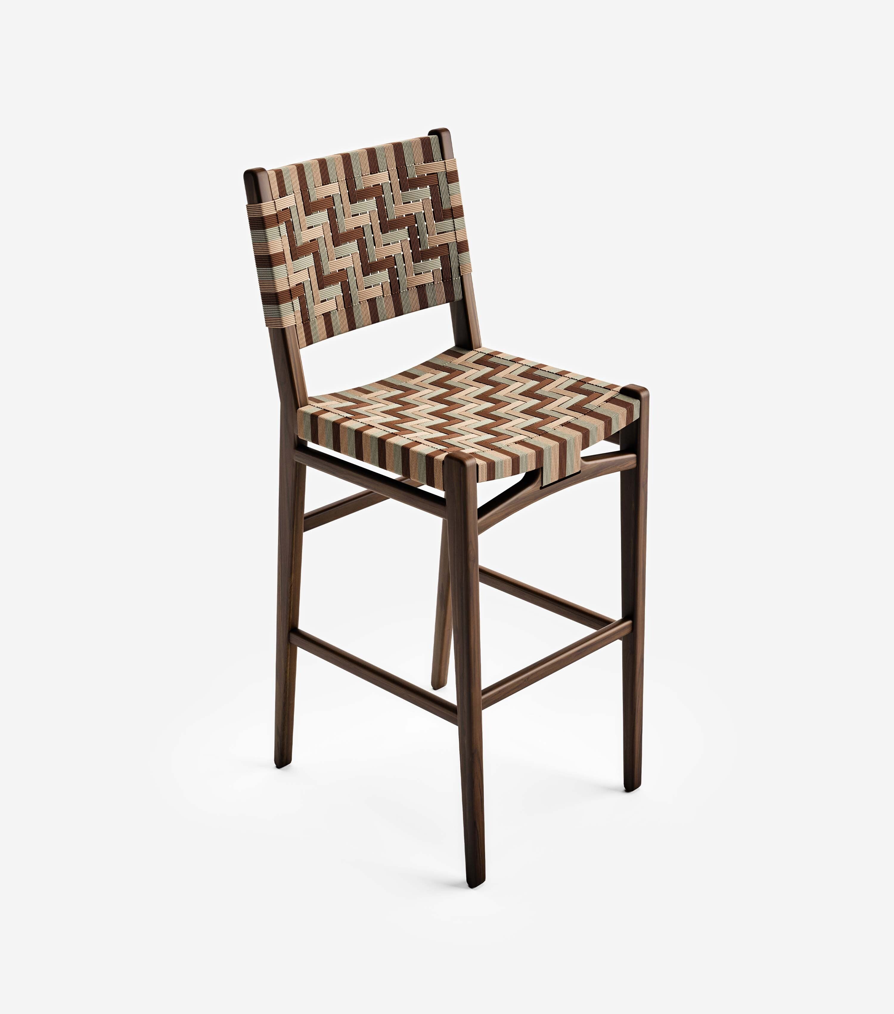 Chontales Barstool with Backrest | Tierra Pattern - Image 4