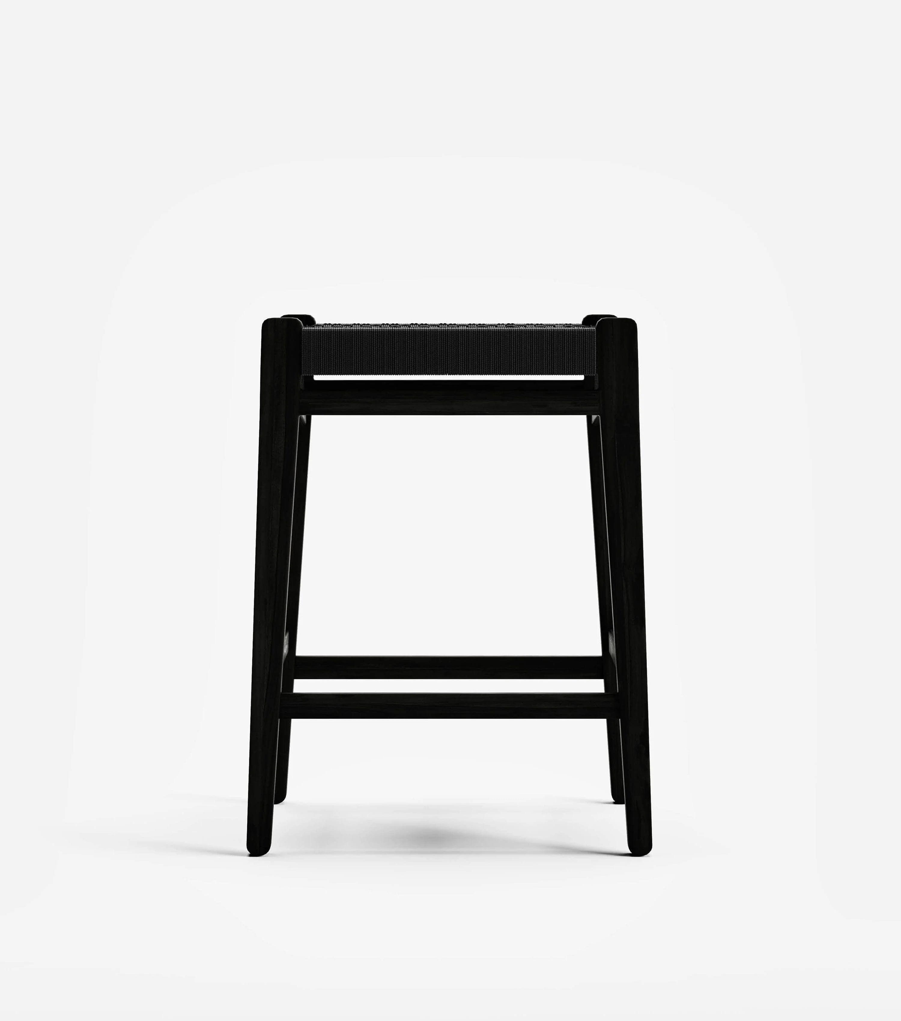 Chontales Backless Barstool | Black V Braided Cord - Image 3