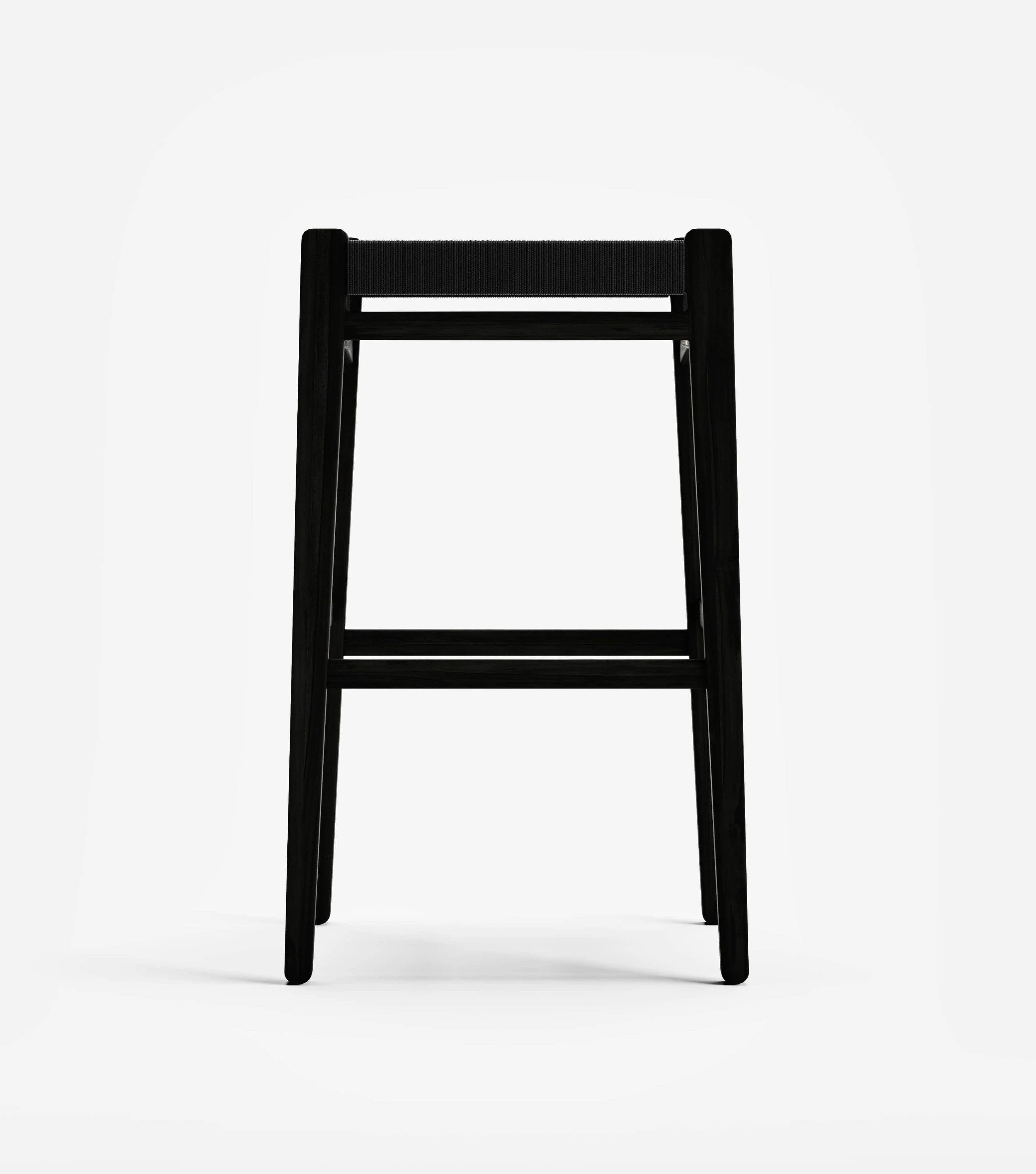 Chontales Backless Barstool | Black V Braided Cord - Image 7