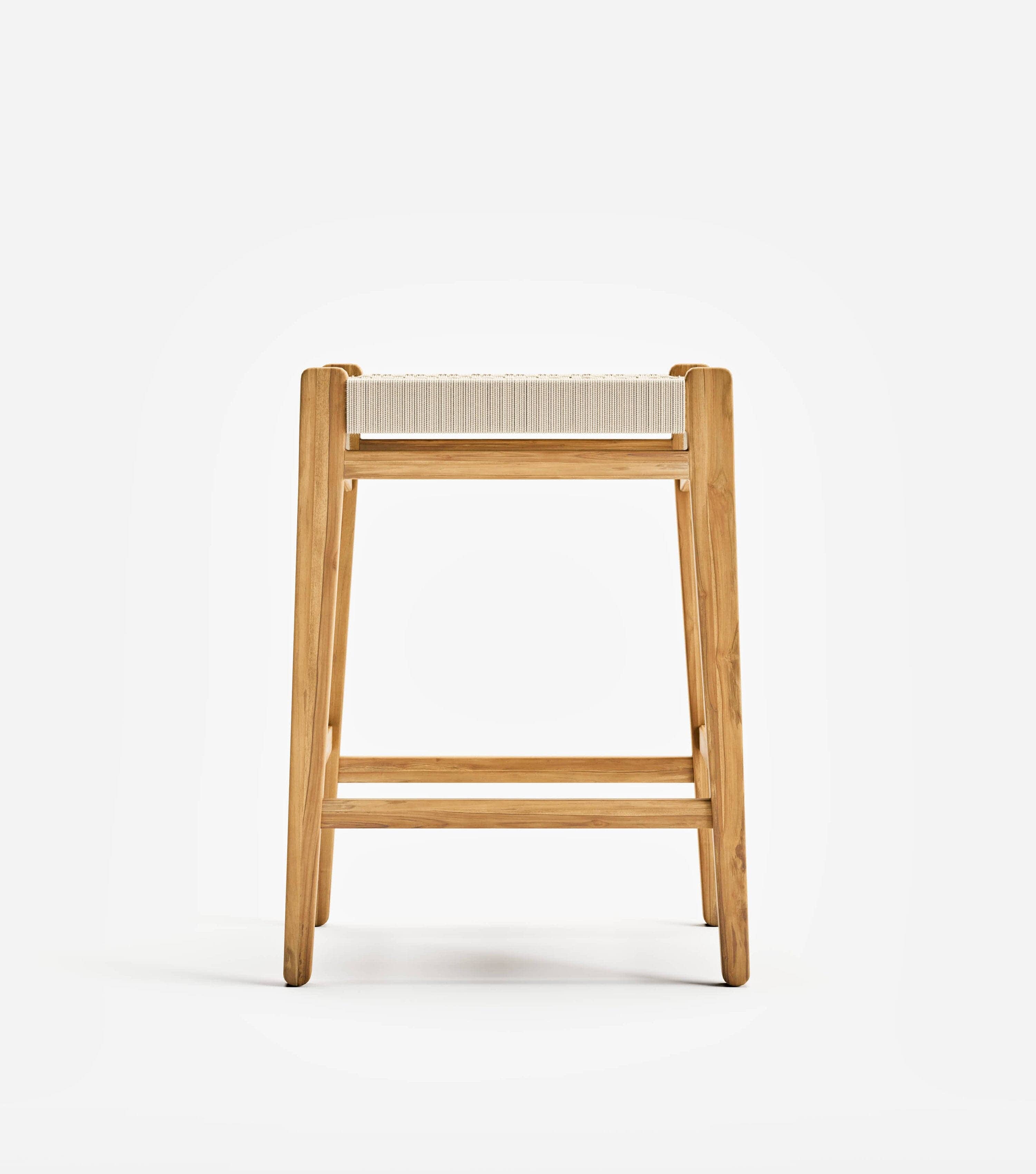 Chontales Backless Barstool | Naturaline V Braided Cord - Image 3