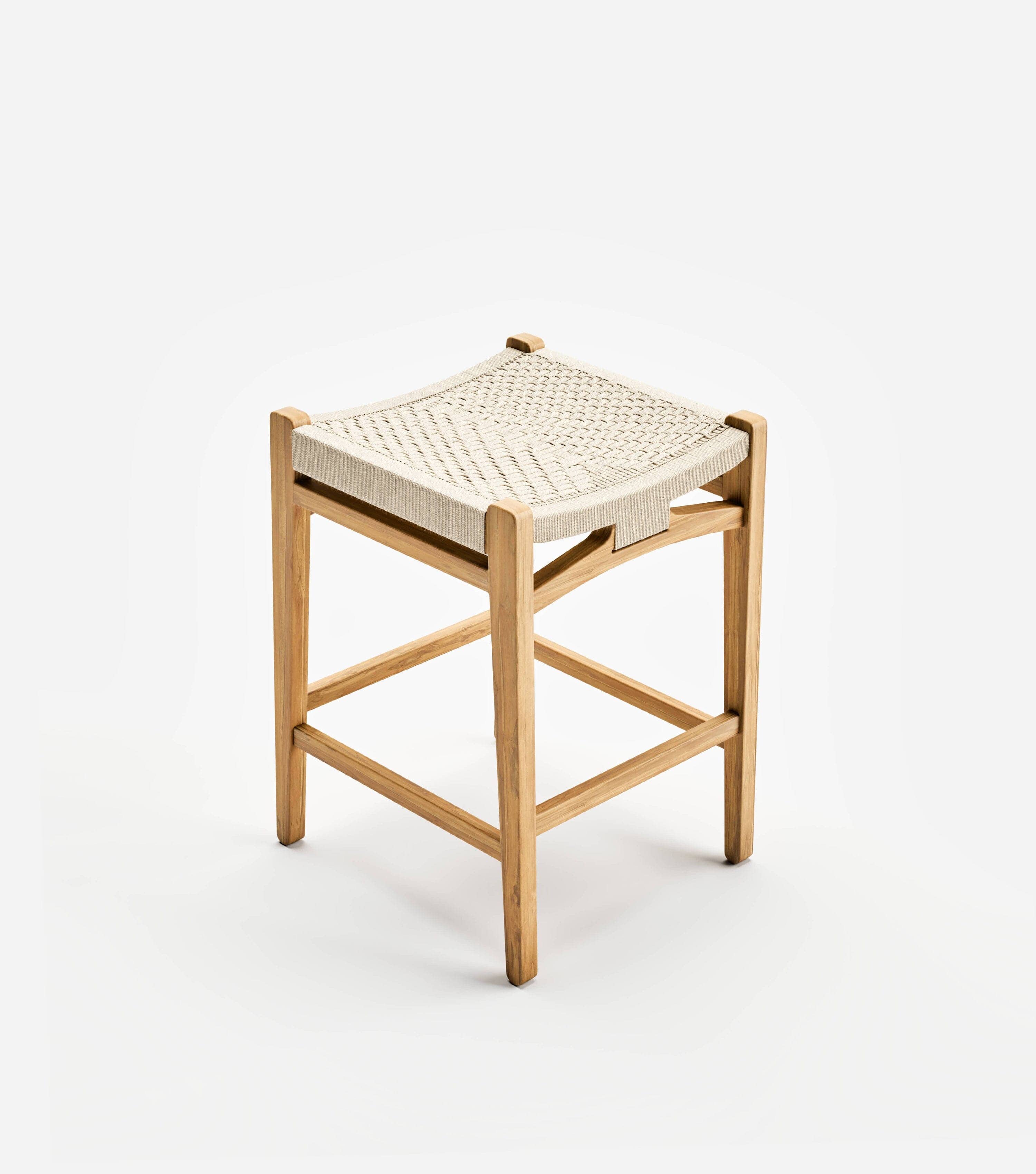 Chontales Backless Barstool | Naturaline V Braided Cord - Image 4