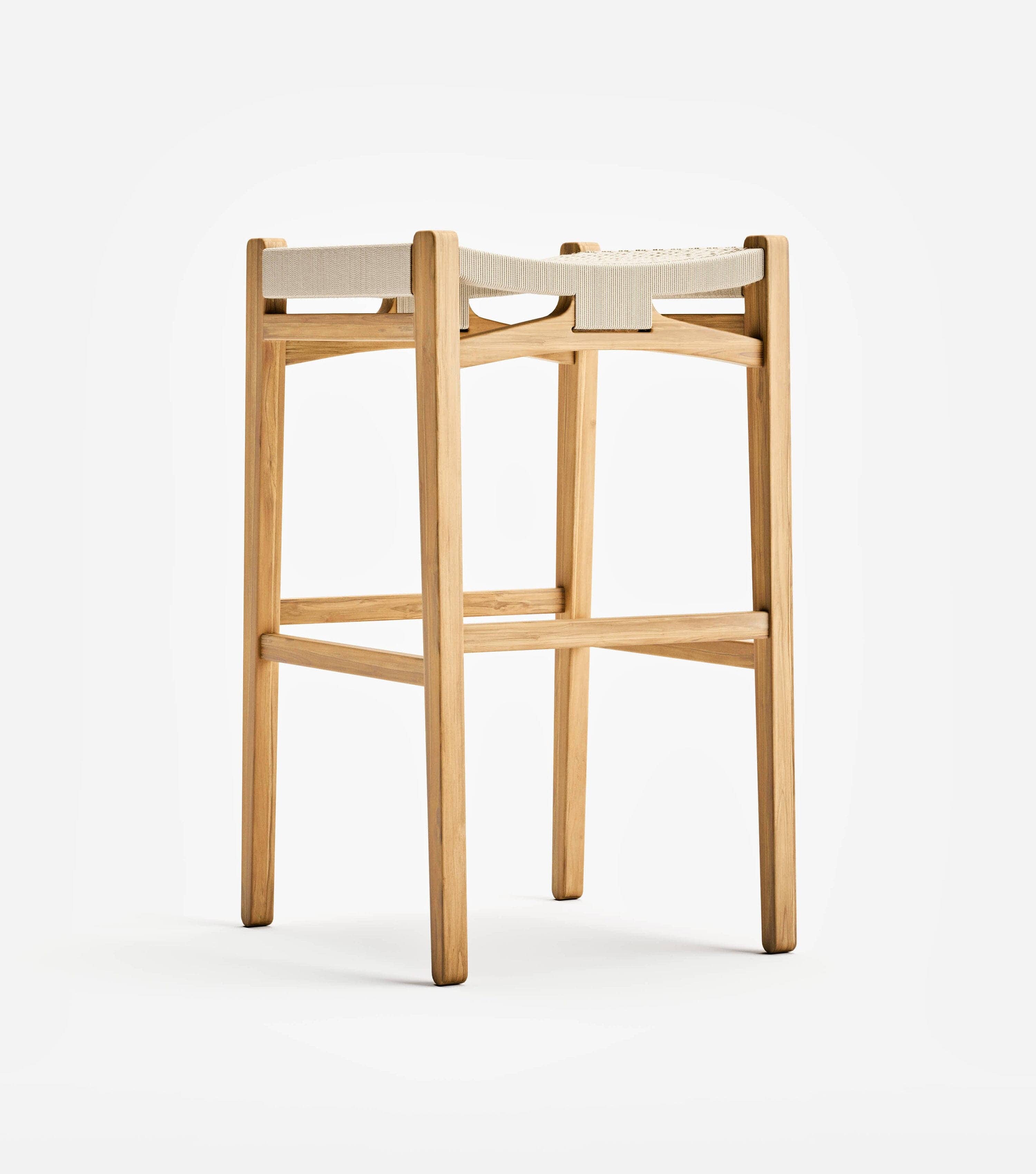 Chontales Backless Barstool | Naturaline V Braided Cord - Image 6