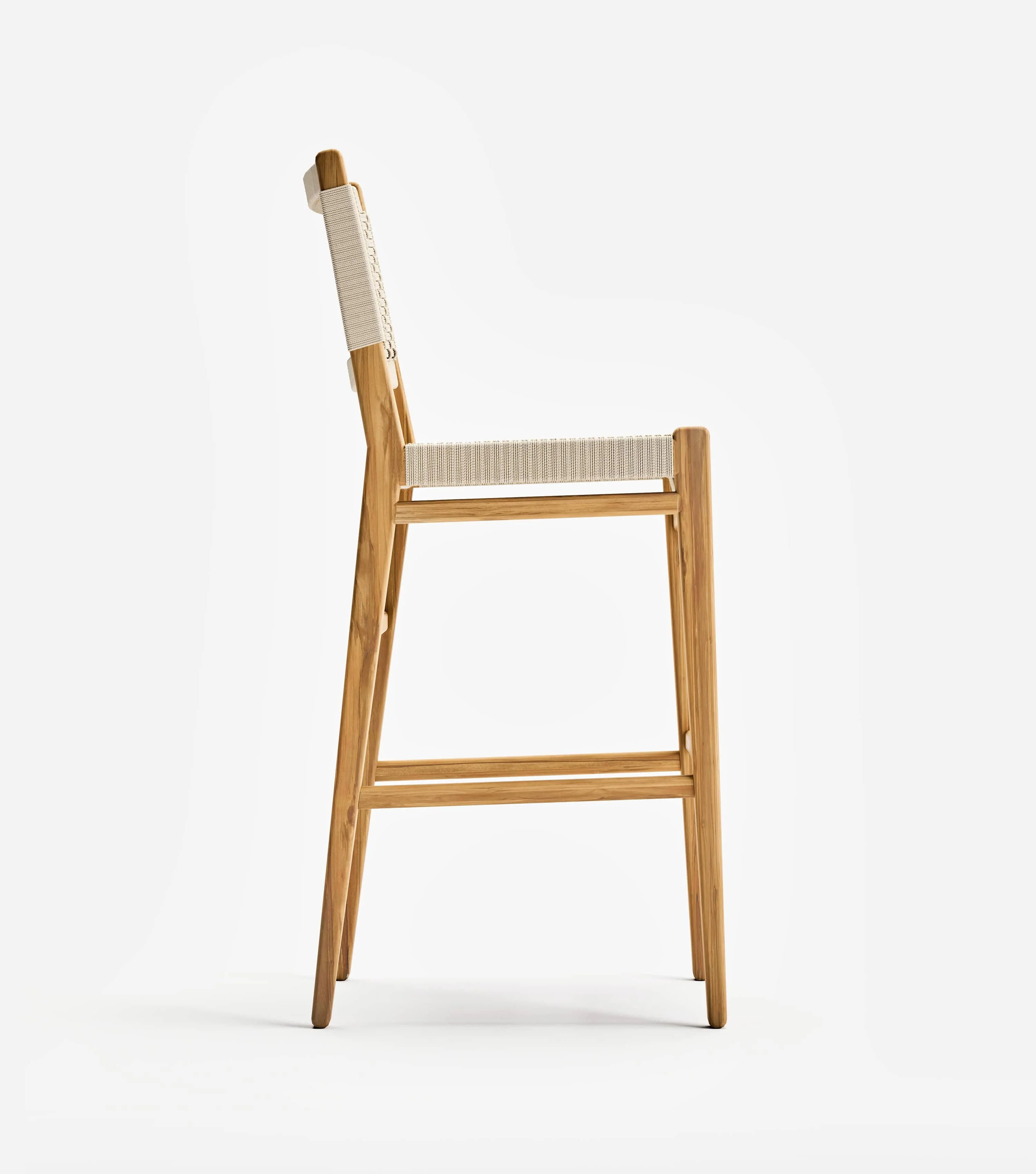 Chontales Barstool with Backrest | Naturaline V Braided Cord - Image 12