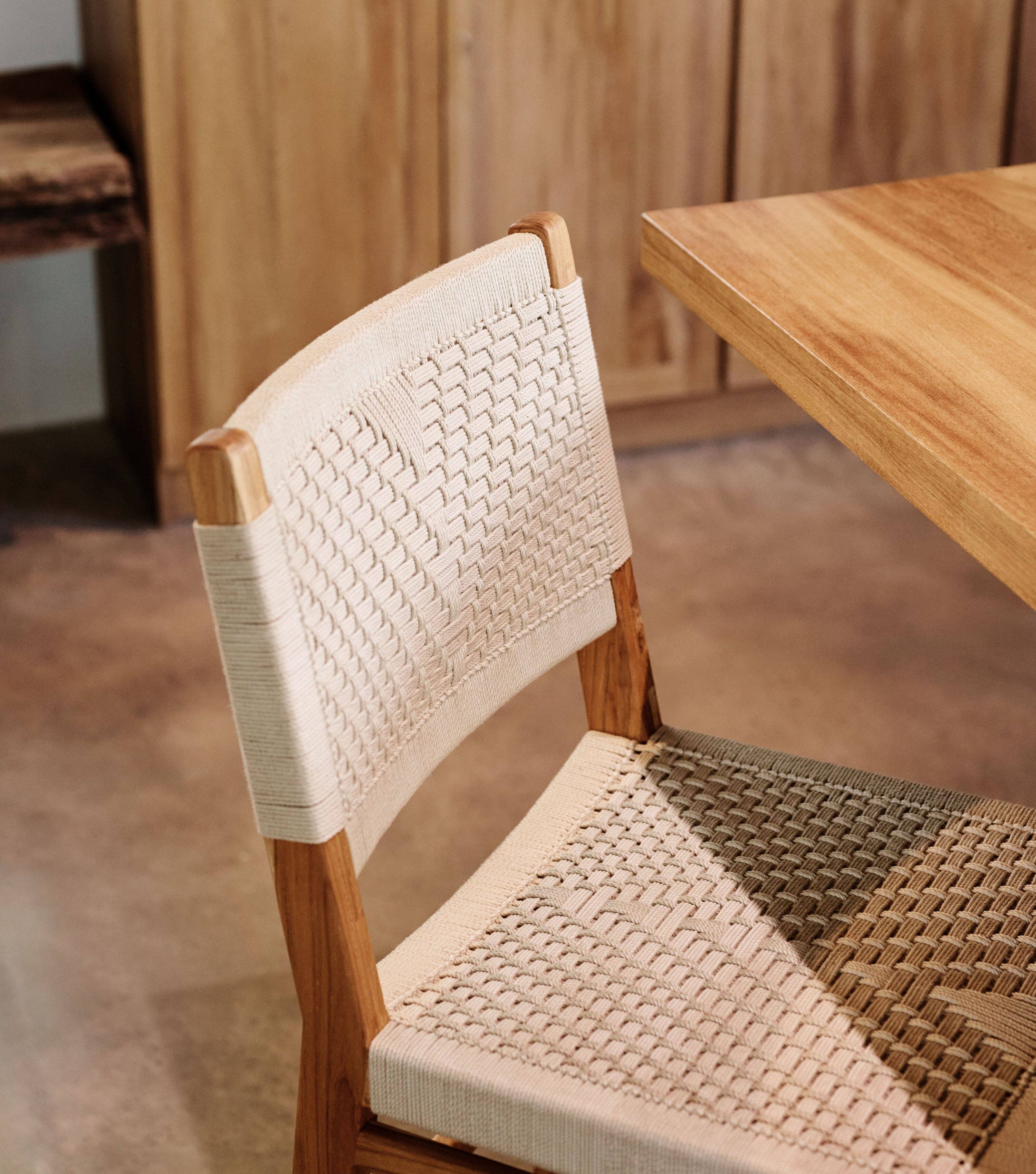 Chontales Barstool with Backrest | Naturaline V Braided Cord - Image 4