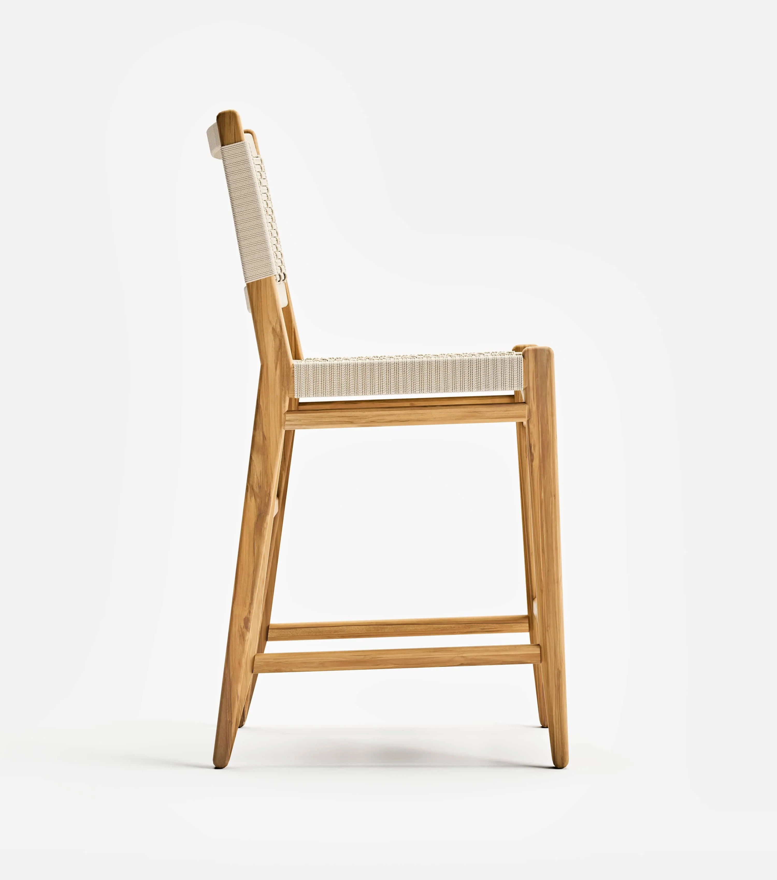 Chontales Barstool with Backrest | Naturaline V Braided Cord - Image 7