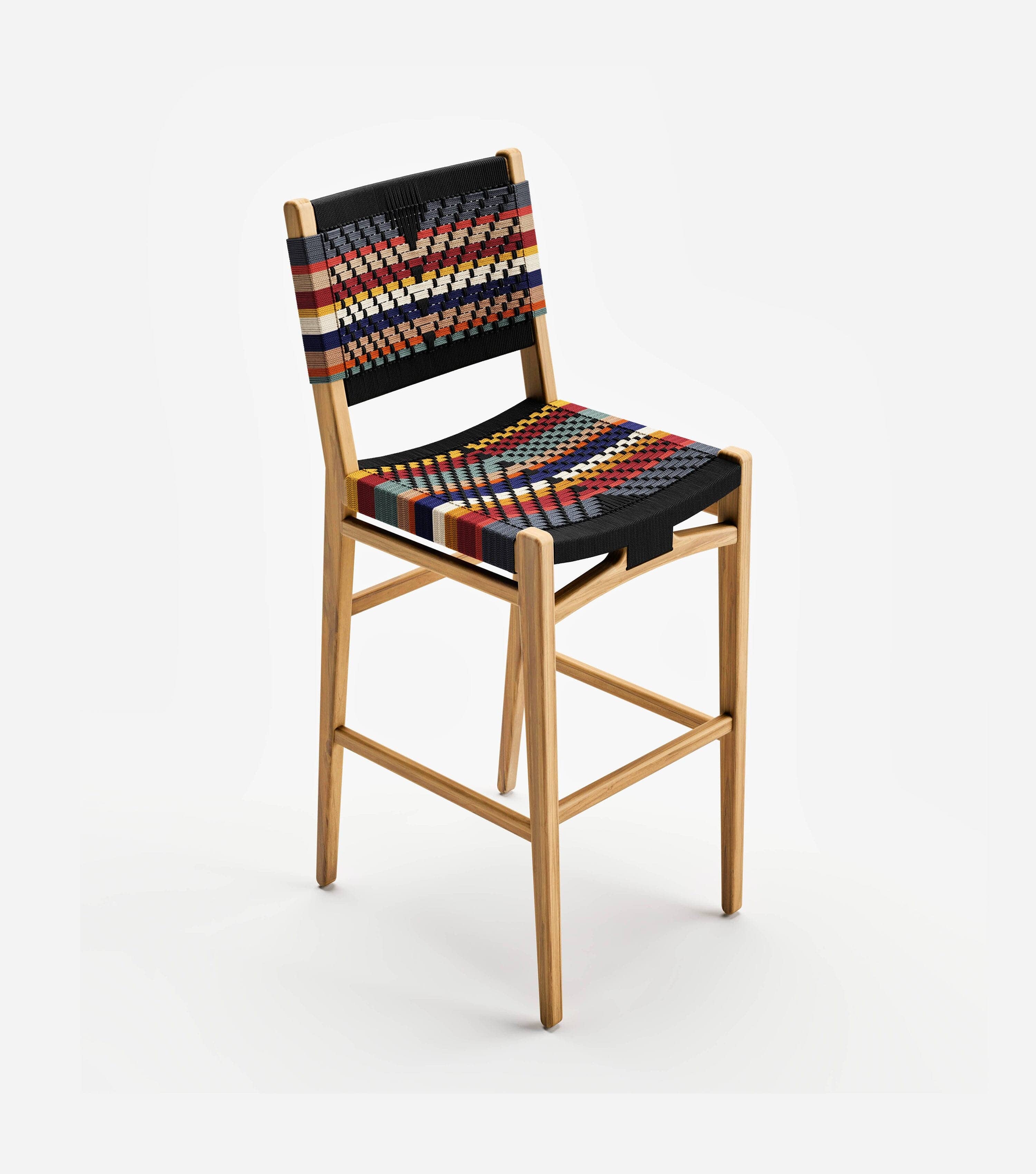 Chontales Barstool with Backrest | San Geronimo Pattern - Image 12