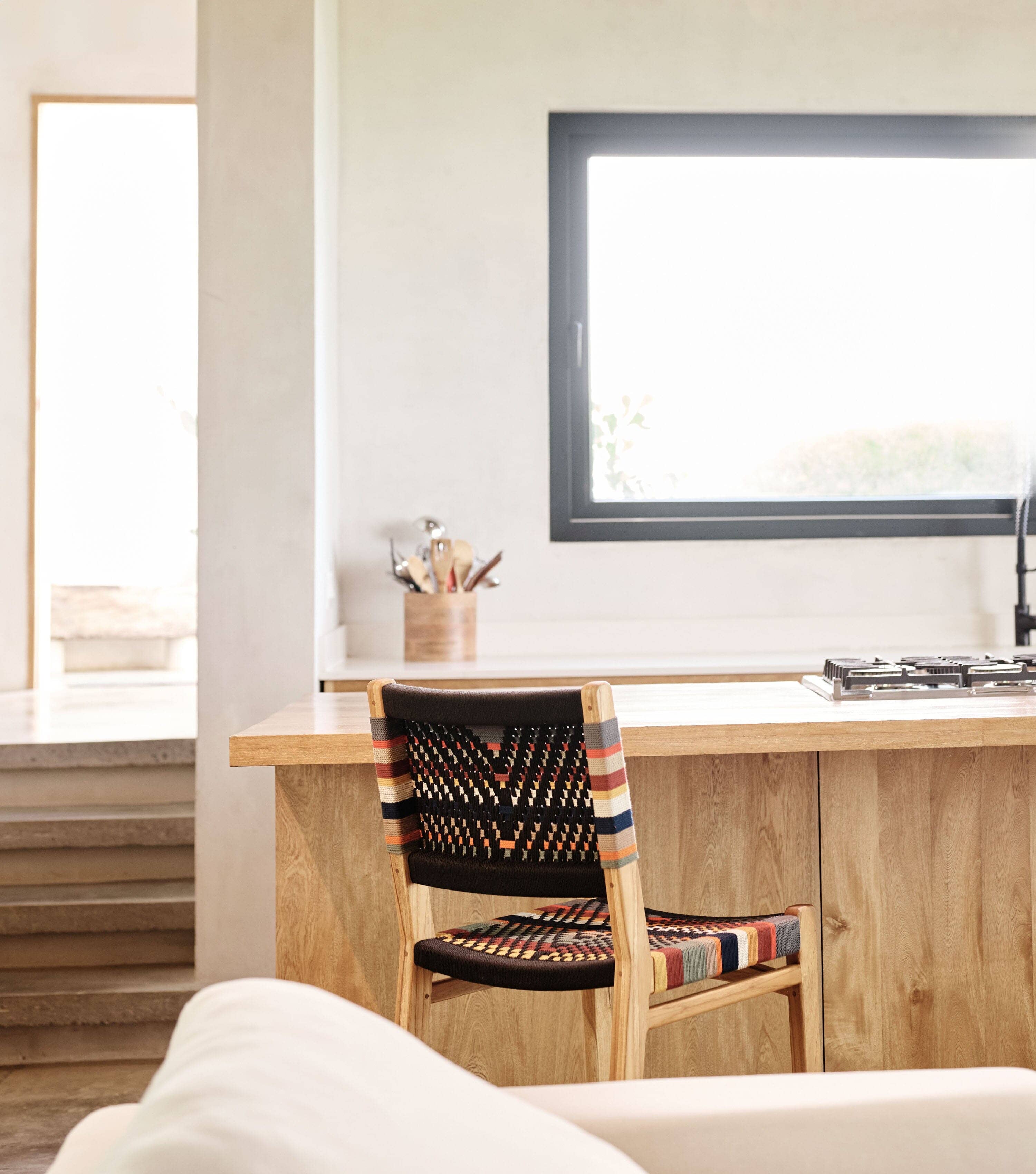 Chontales Barstool with Backrest | San Geronimo Pattern - Image 3