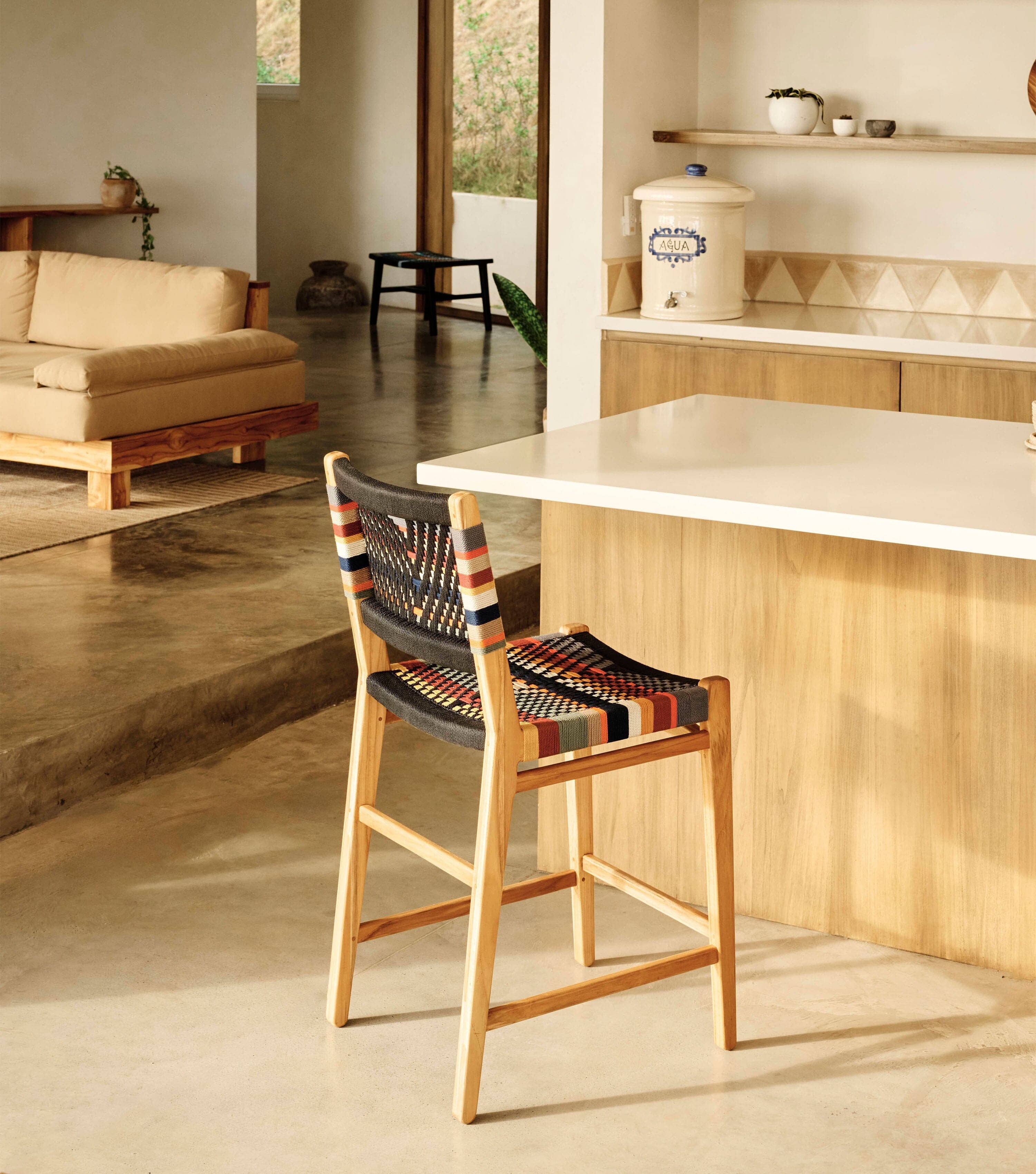 Chontales Barstool with Backrest | San Geronimo Pattern - Image 4