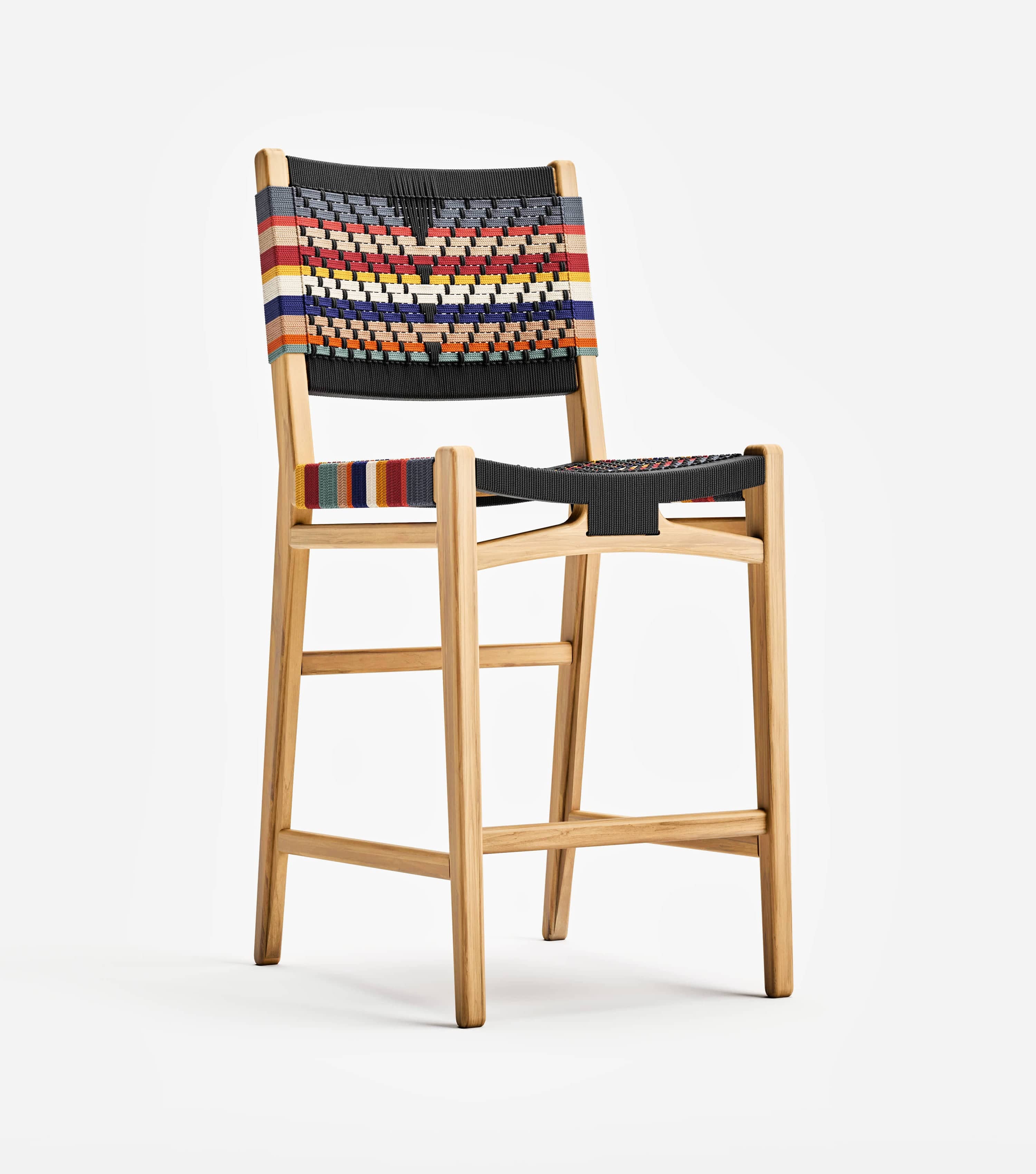 Chontales Barstool with Backrest | San Geronimo Pattern - Image 5