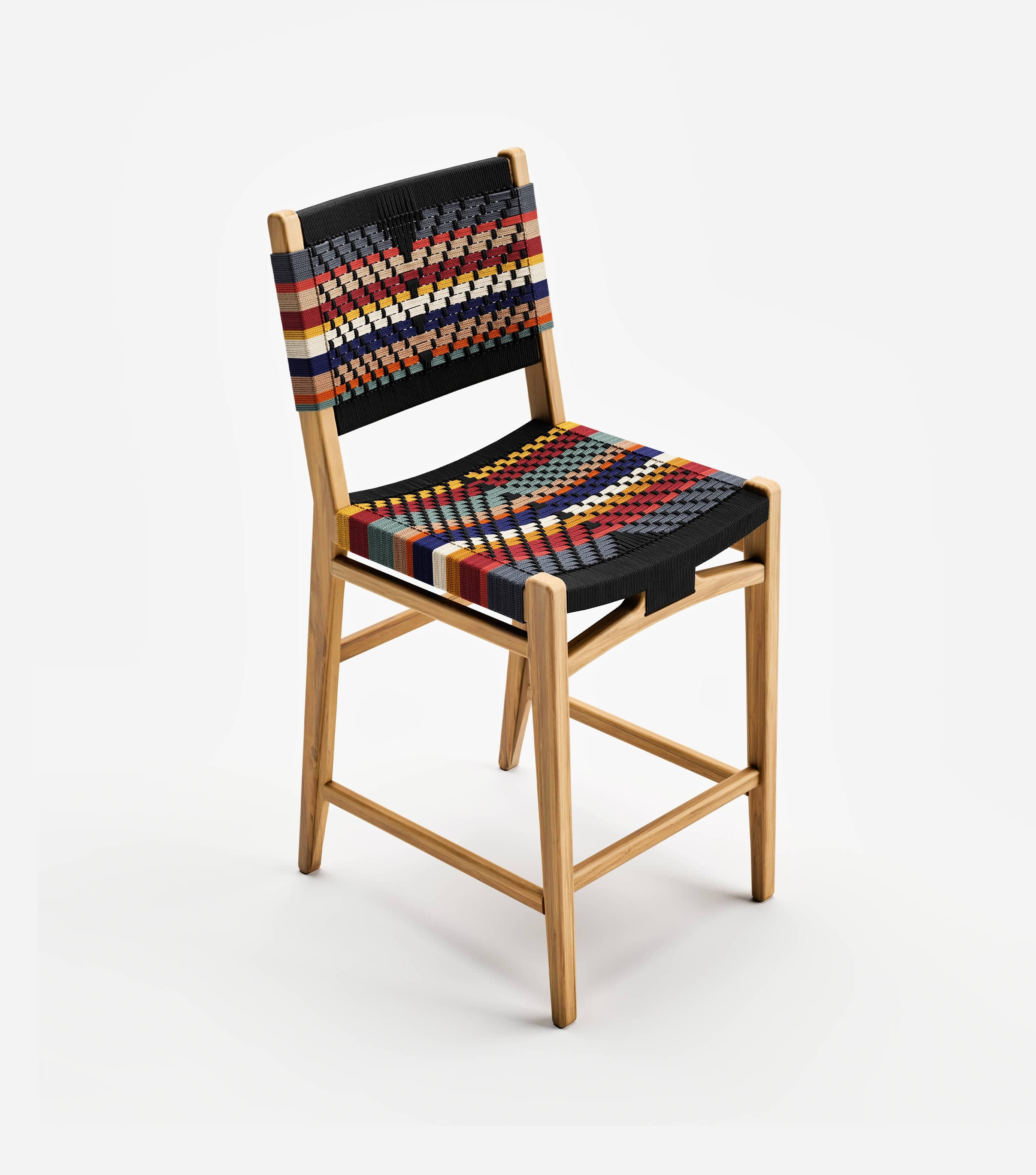 Chontales Barstool with Backrest | San Geronimo Pattern - Image 7
