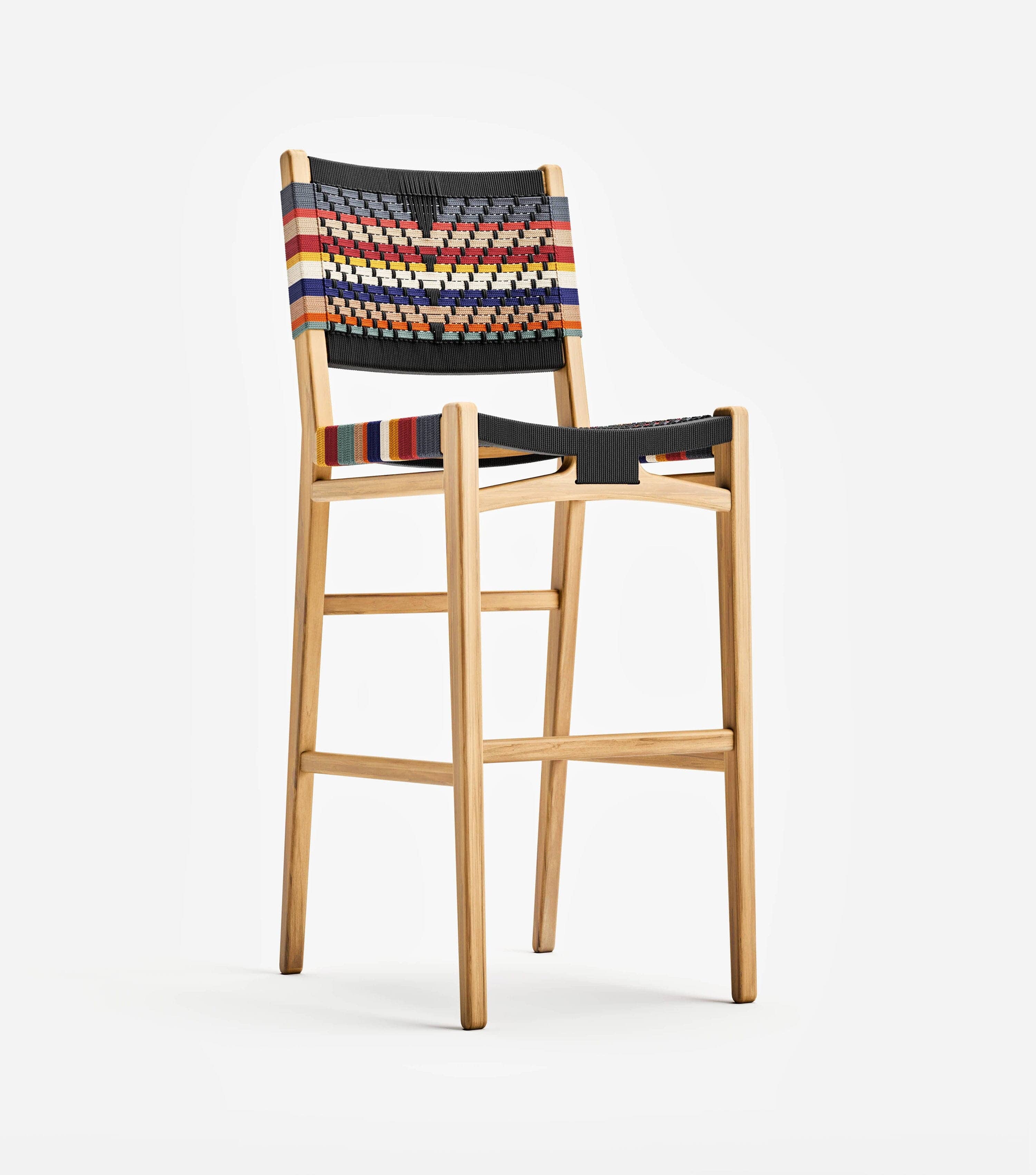 Chontales Barstool with Backrest | San Geronimo Pattern - Image 9