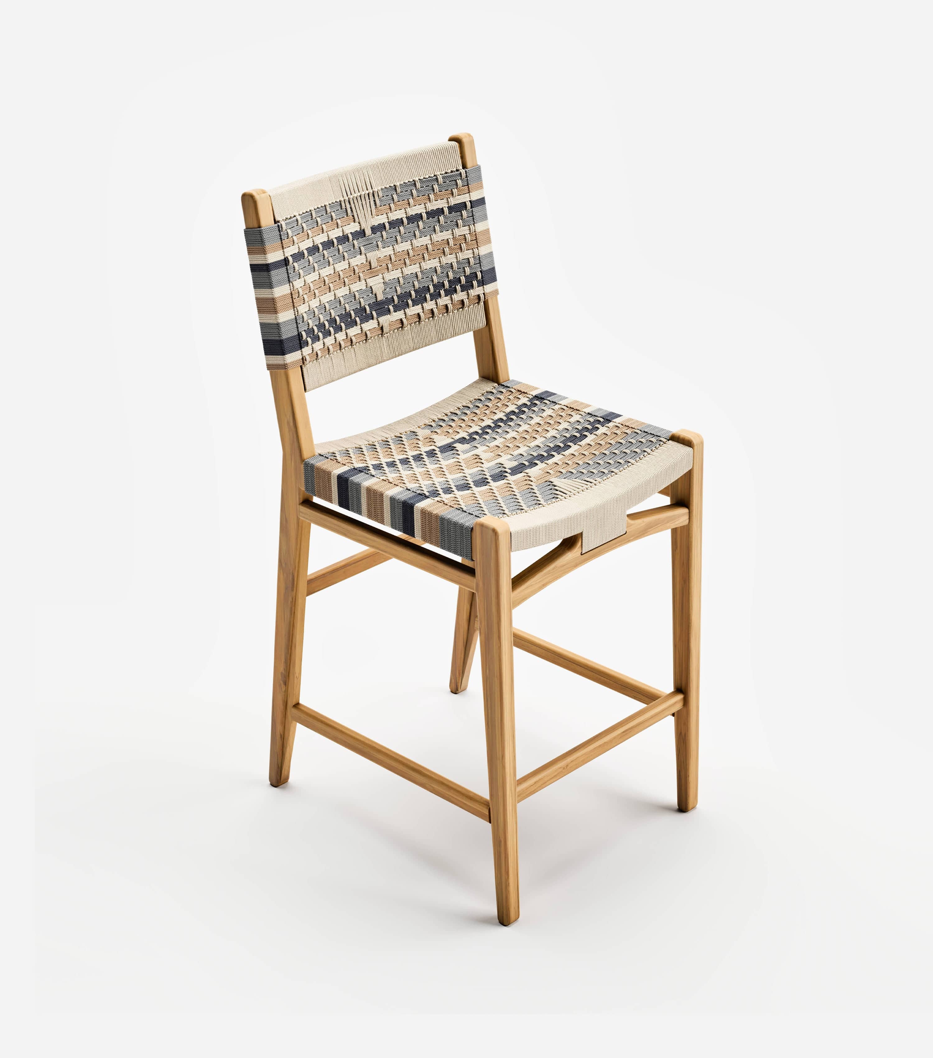 Chontales Barstool with Backrest | Serena Pattern - Image 4