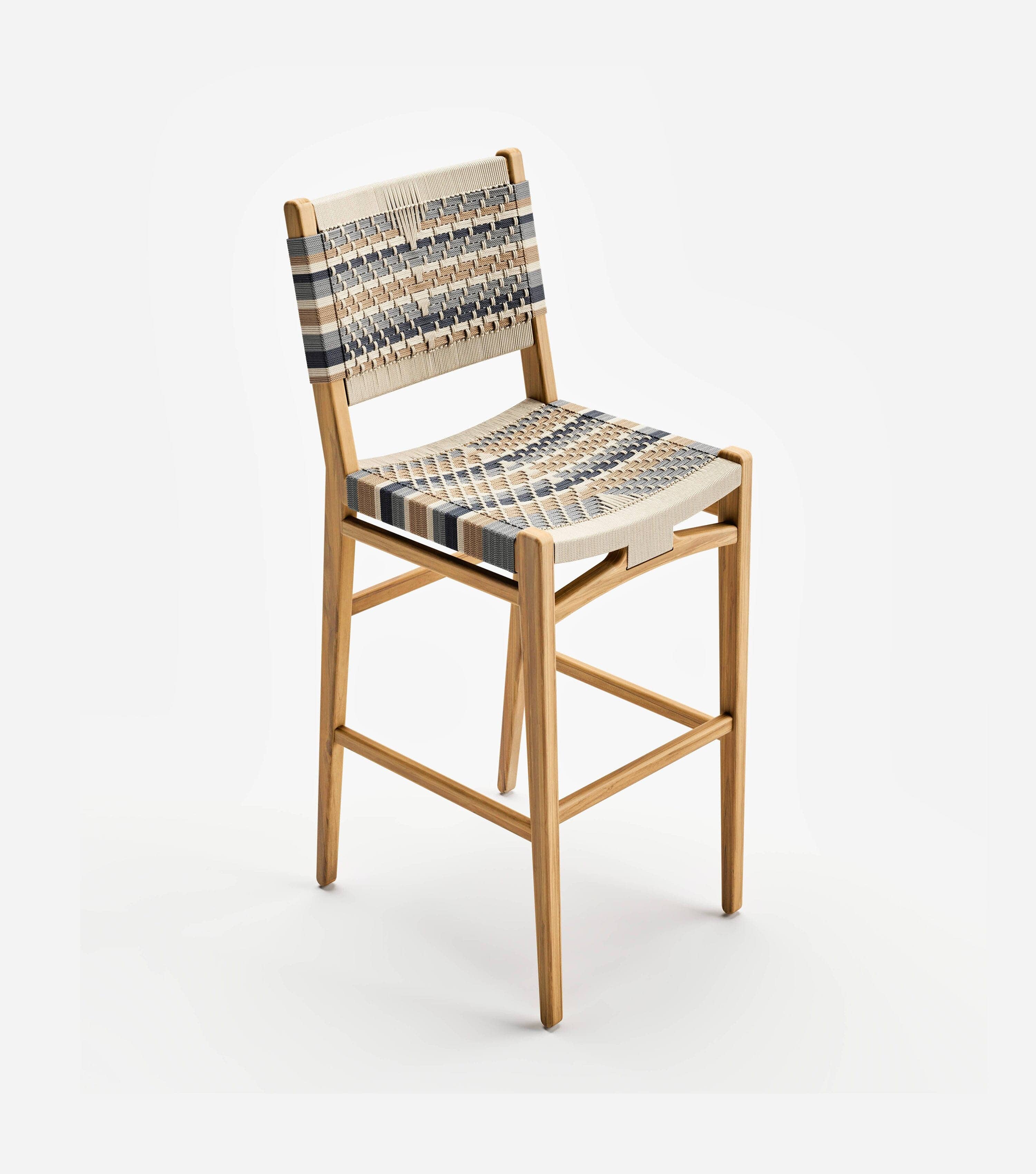 Chontales Barstool with Backrest | Serena Pattern - Image 9