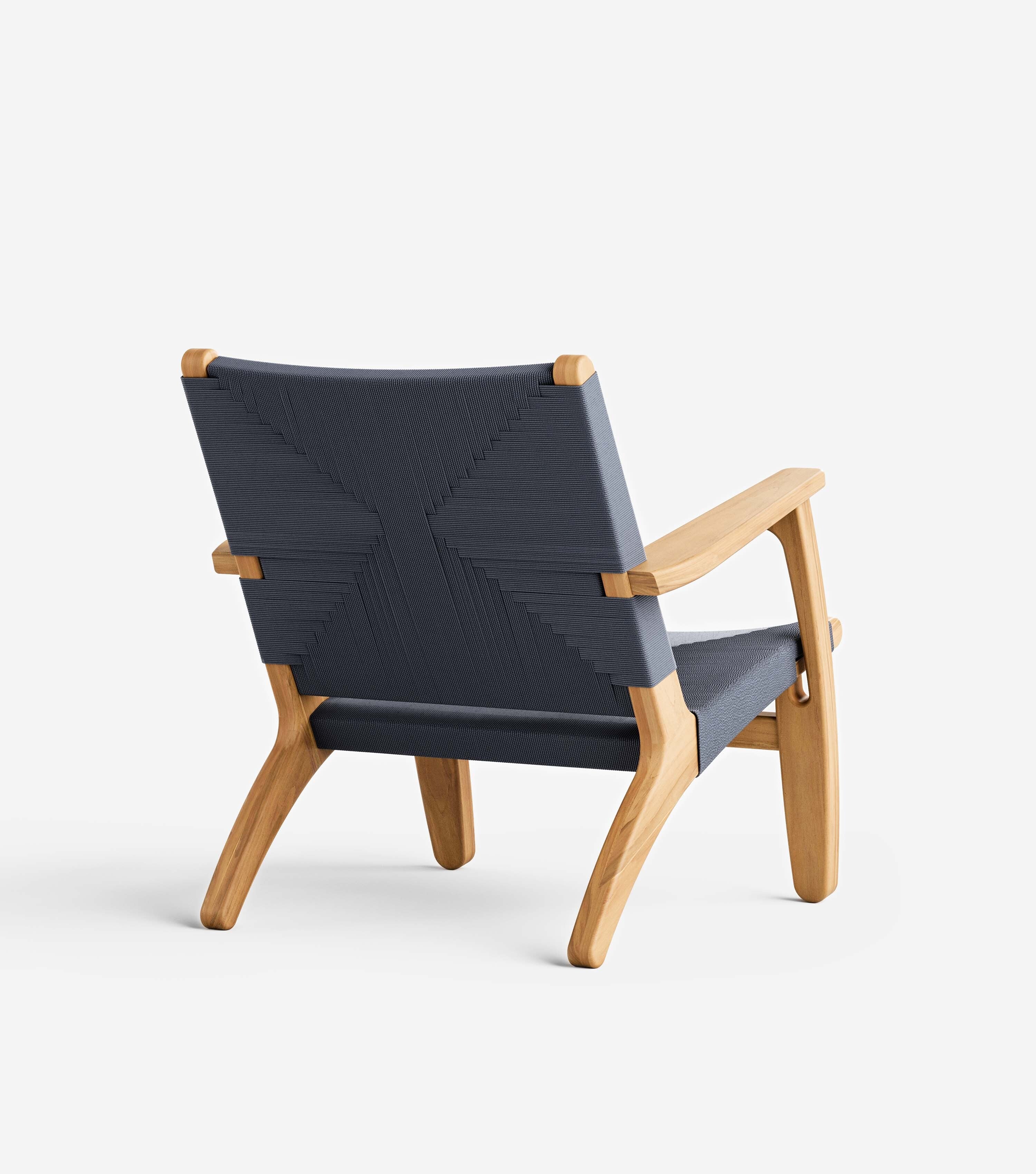 Masaya Armchair | Charcoal Cross Braided Cord - Image 6