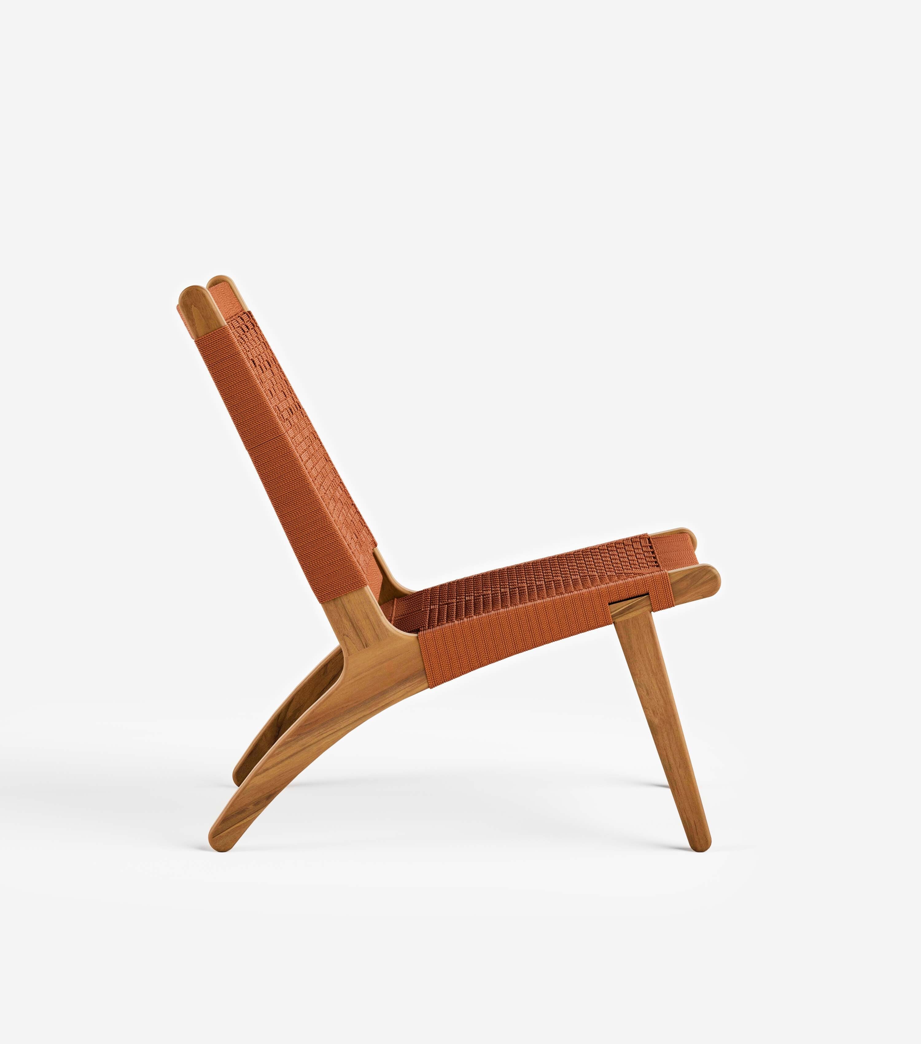 Masaya Outdoor Lounge Chair | Rust V Braided Cord - Image 3