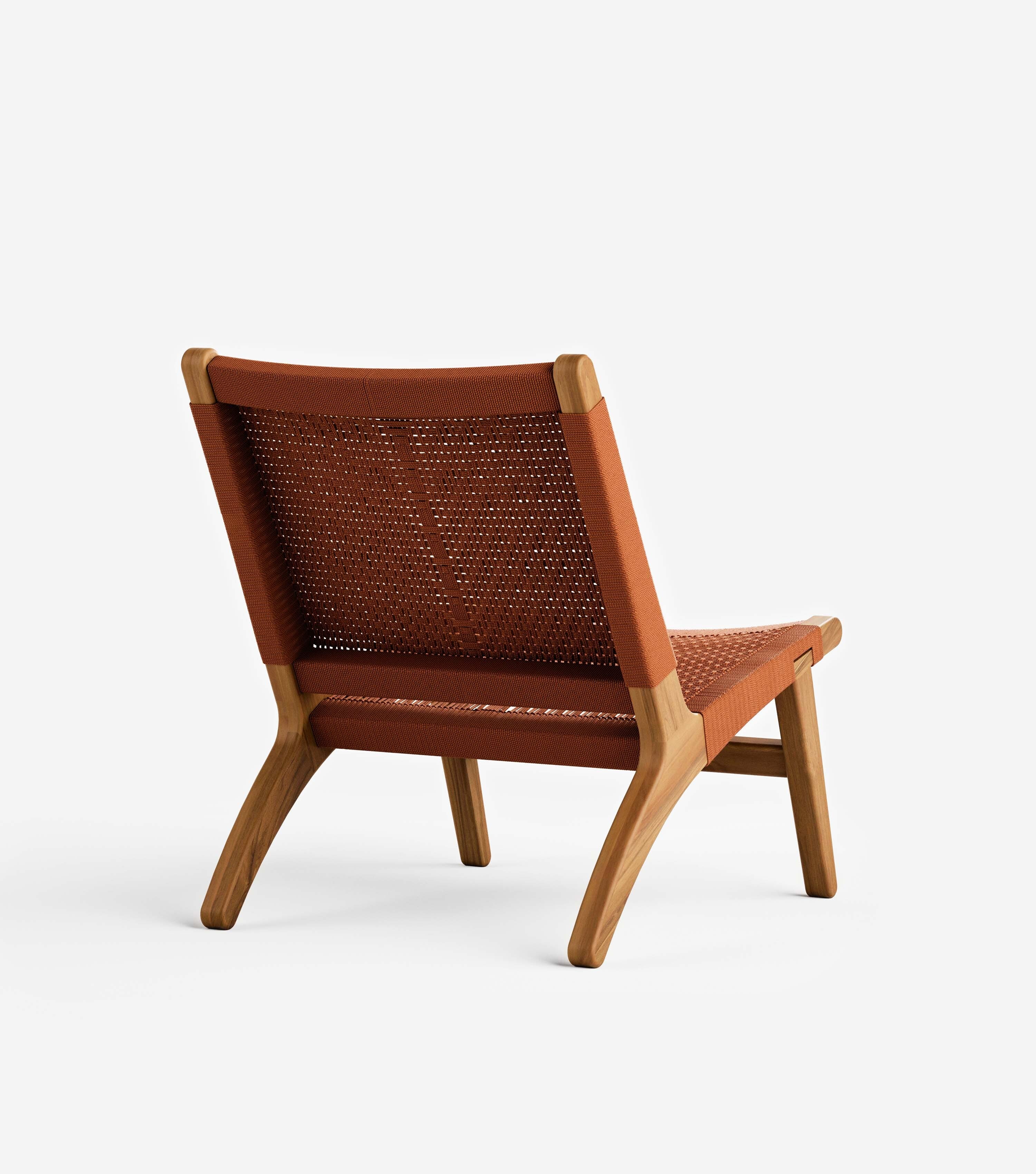 Masaya Outdoor Lounge Chair | Rust V Braided Cord - Image 4