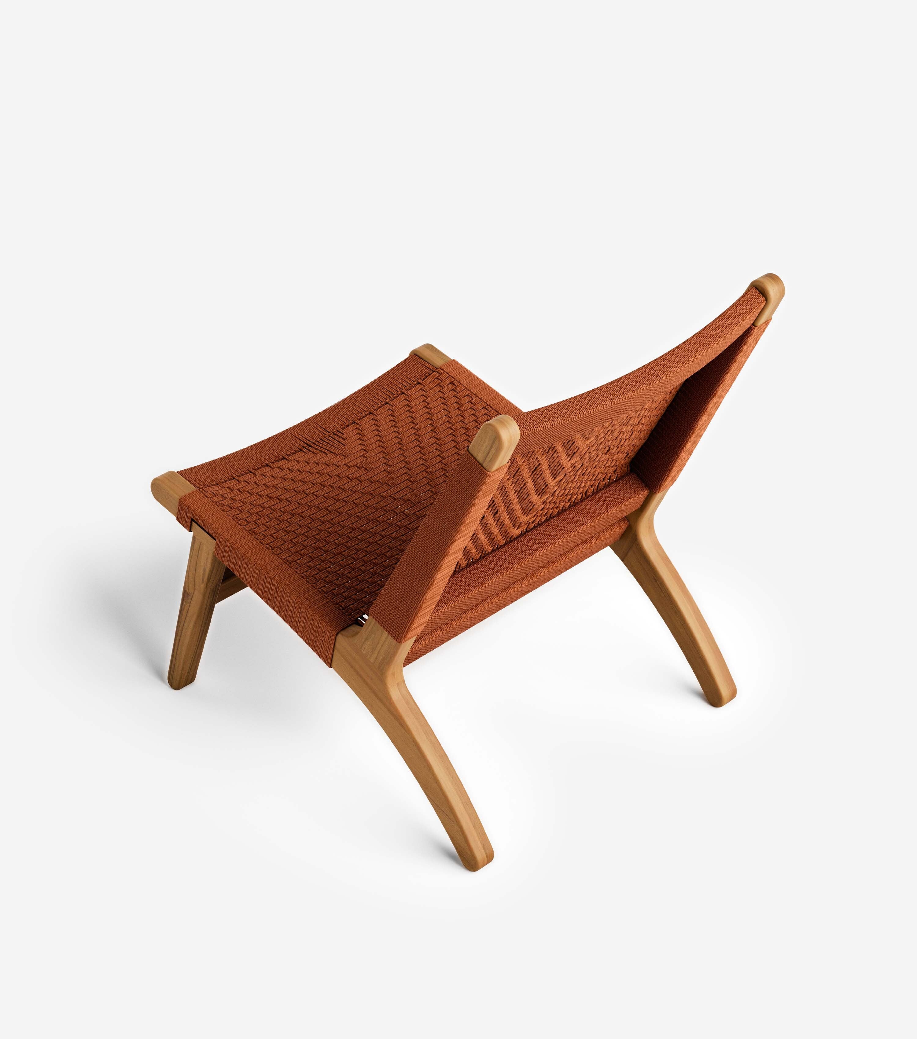 Masaya Outdoor Lounge Chair | Rust V Braided Cord - Image 6