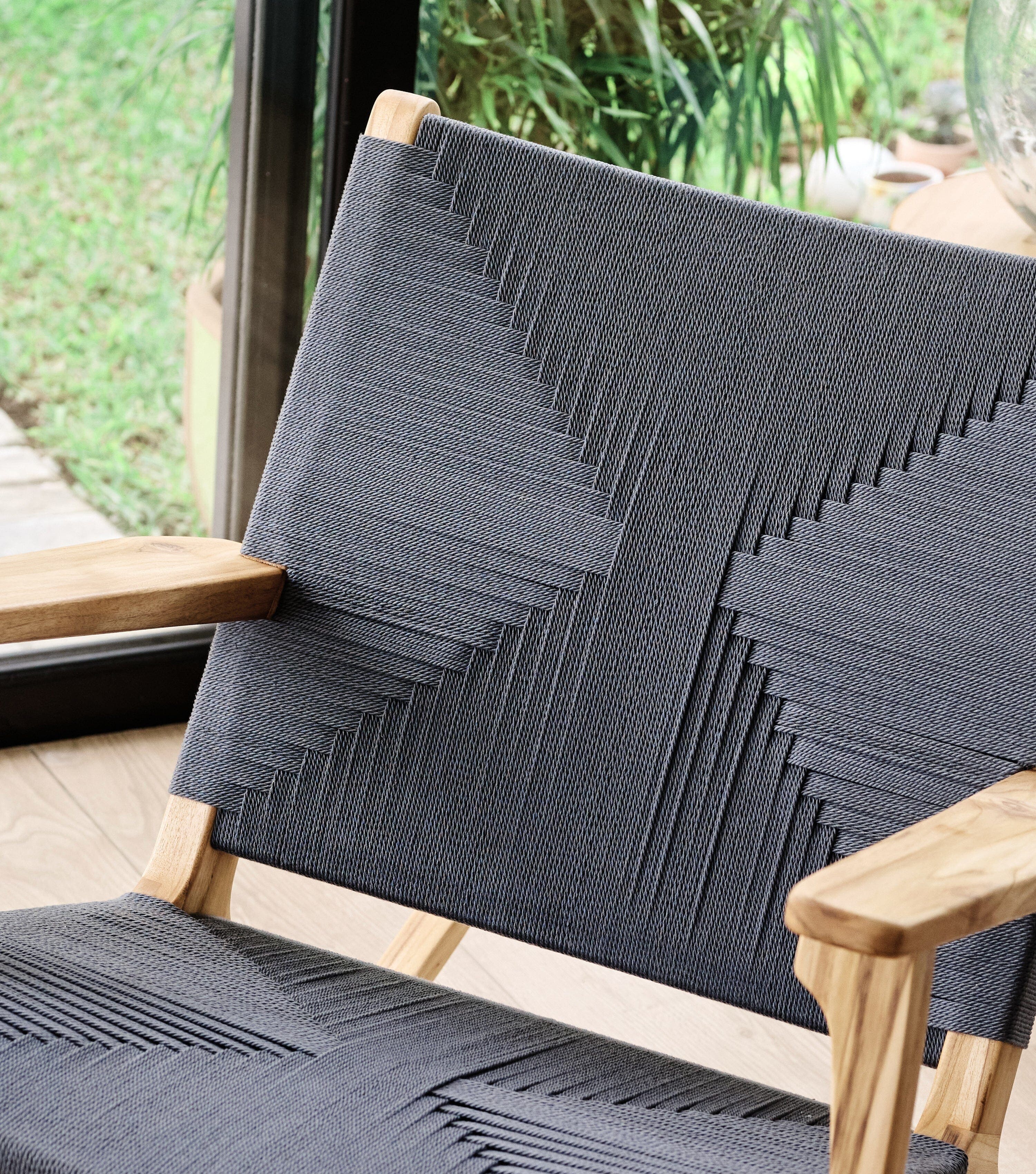 Masaya Rocking Chair | Charcoal Cross Braided Cord - Image 4