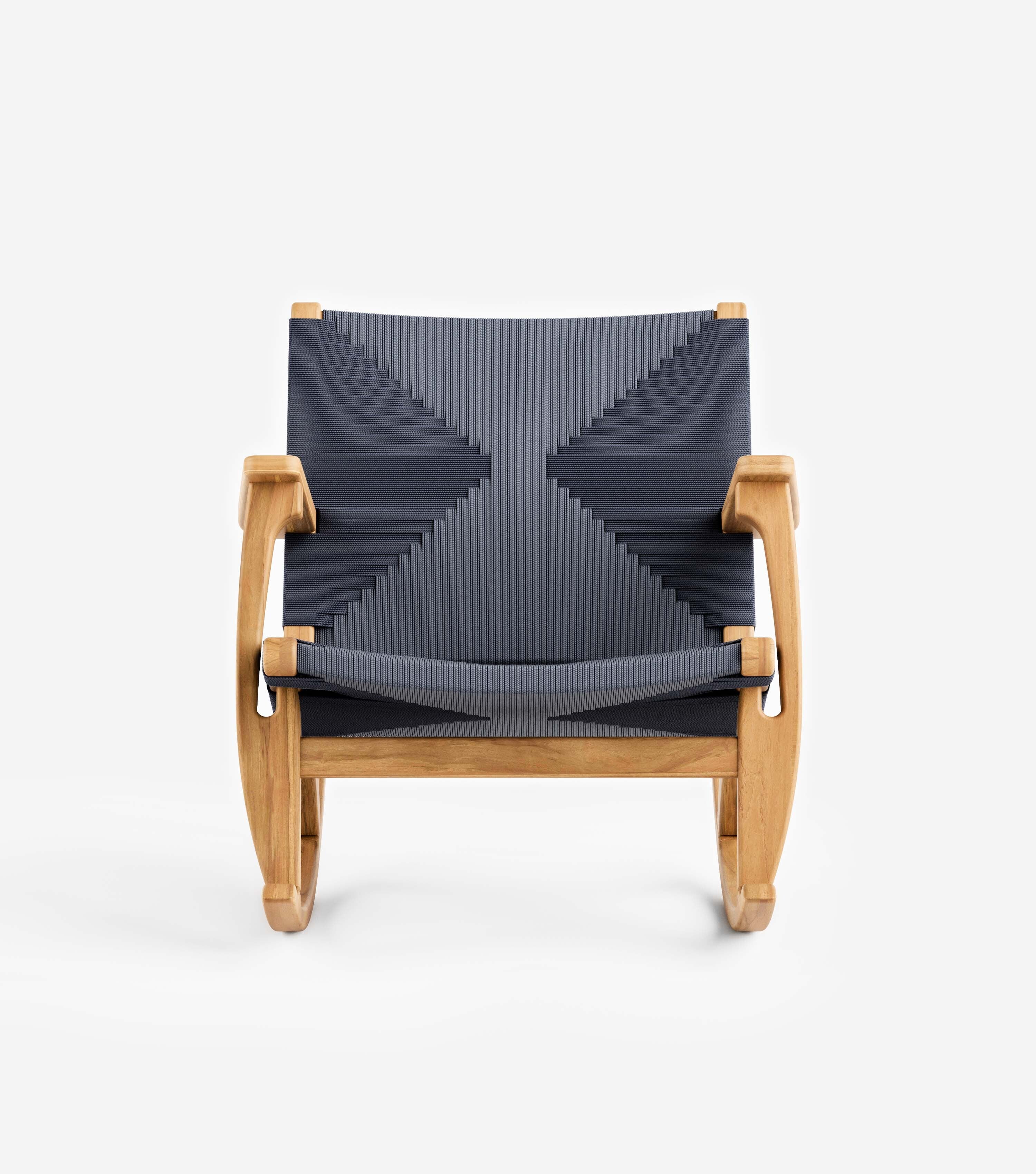 Masaya Rocking Chair | Charcoal Cross Braided Cord - Image 5
