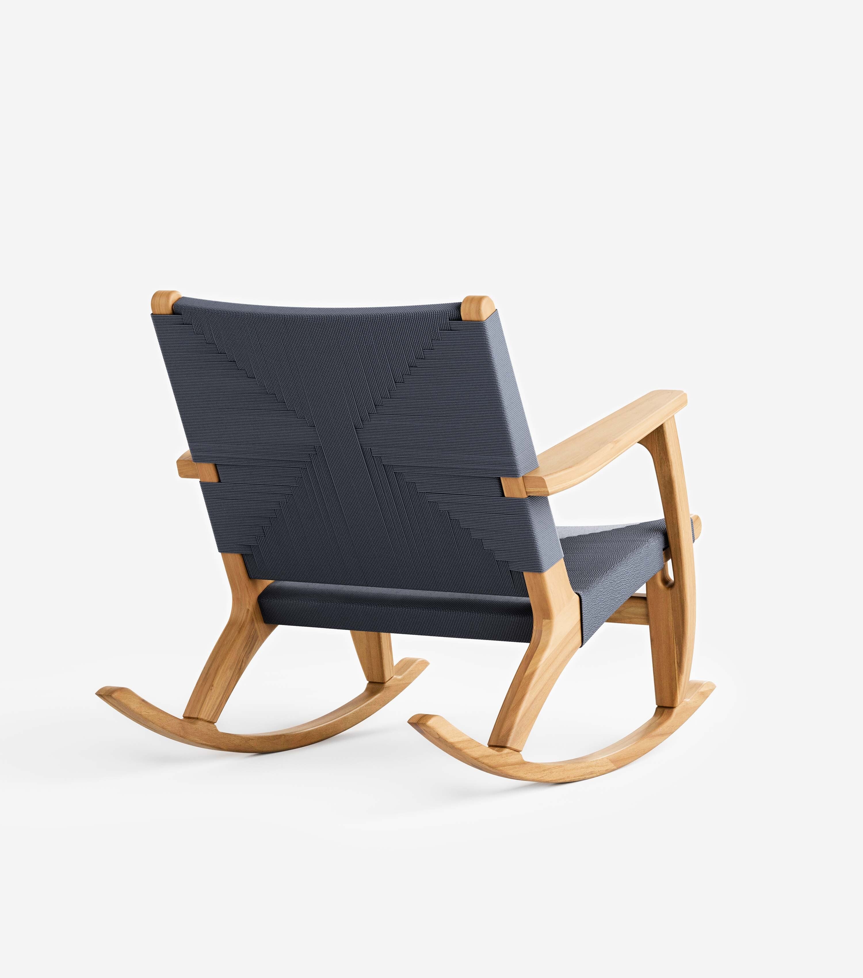 Masaya Rocking Chair | Charcoal Cross Braided Cord - Image 8