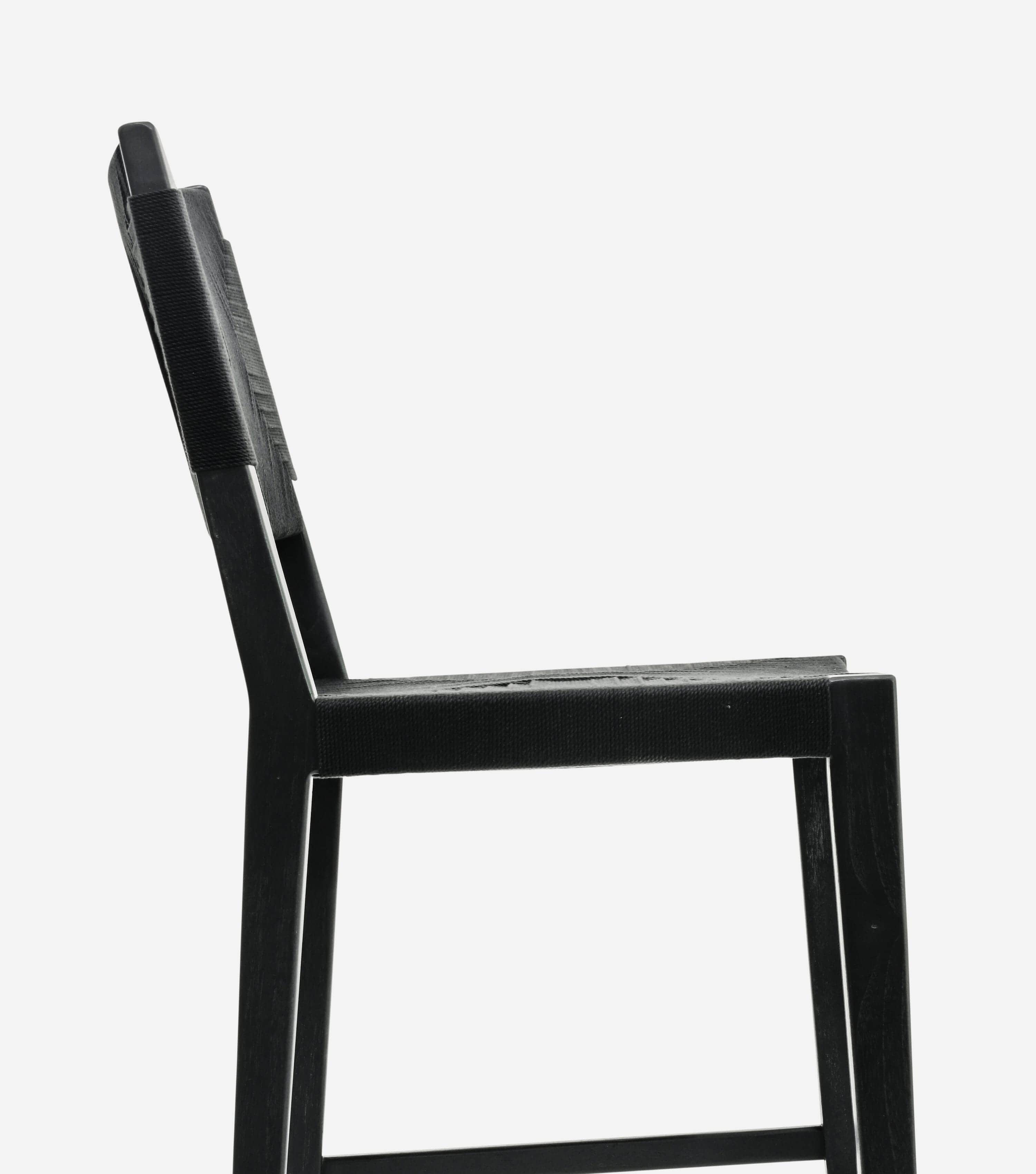 Monimbo Barstool with Backrest | Black Cross Braided Cord - Image 4