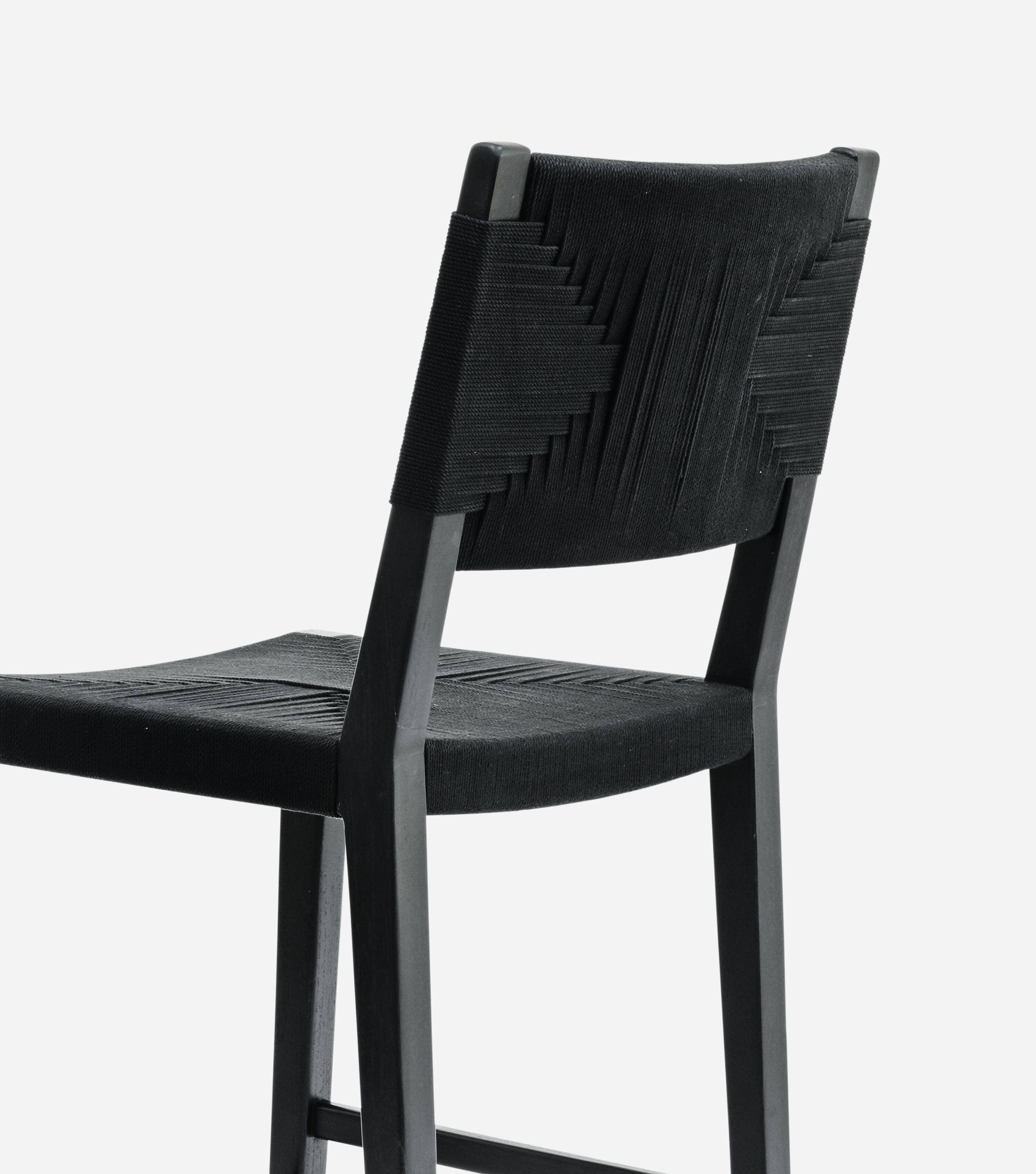 Monimbo Barstool with Backrest | Black Cross Braided Cord - Image 5